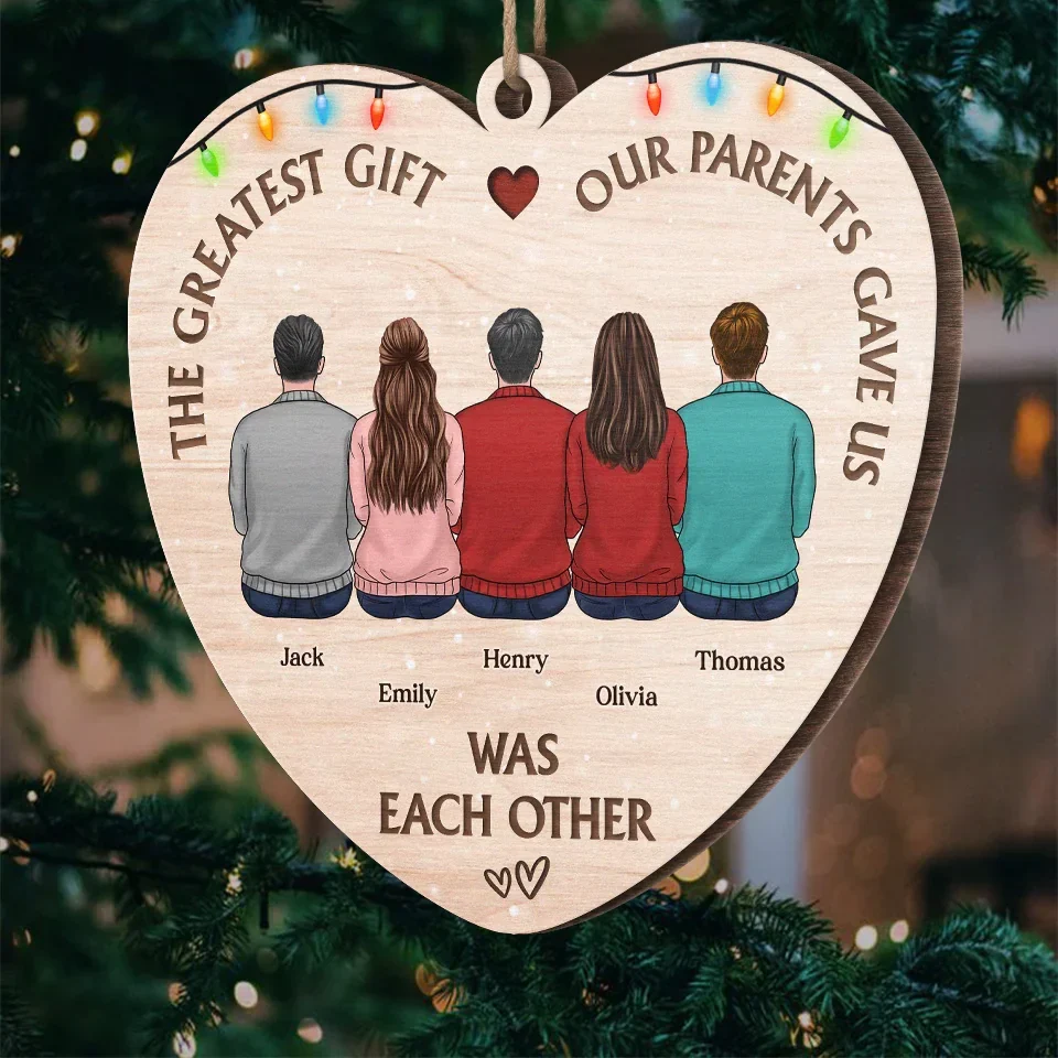 Siblings Are The Best Gift Santa Could Ever Bring - Family Personalized Custom Ornament - Wood Custom Shaped - Christmas Gift For Family Members, Siblings, Brothers, Sisters - Image 5
