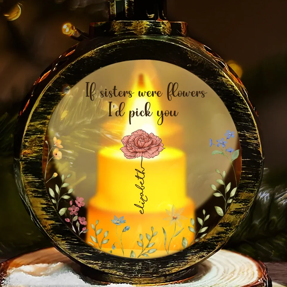 Sisters Are Different Flowers From The Same Garden - Bestie Personalized Custom Candlelight Lantern Ornament - Christmas Gift For Best Friends, BFF, Sisters - Image 2