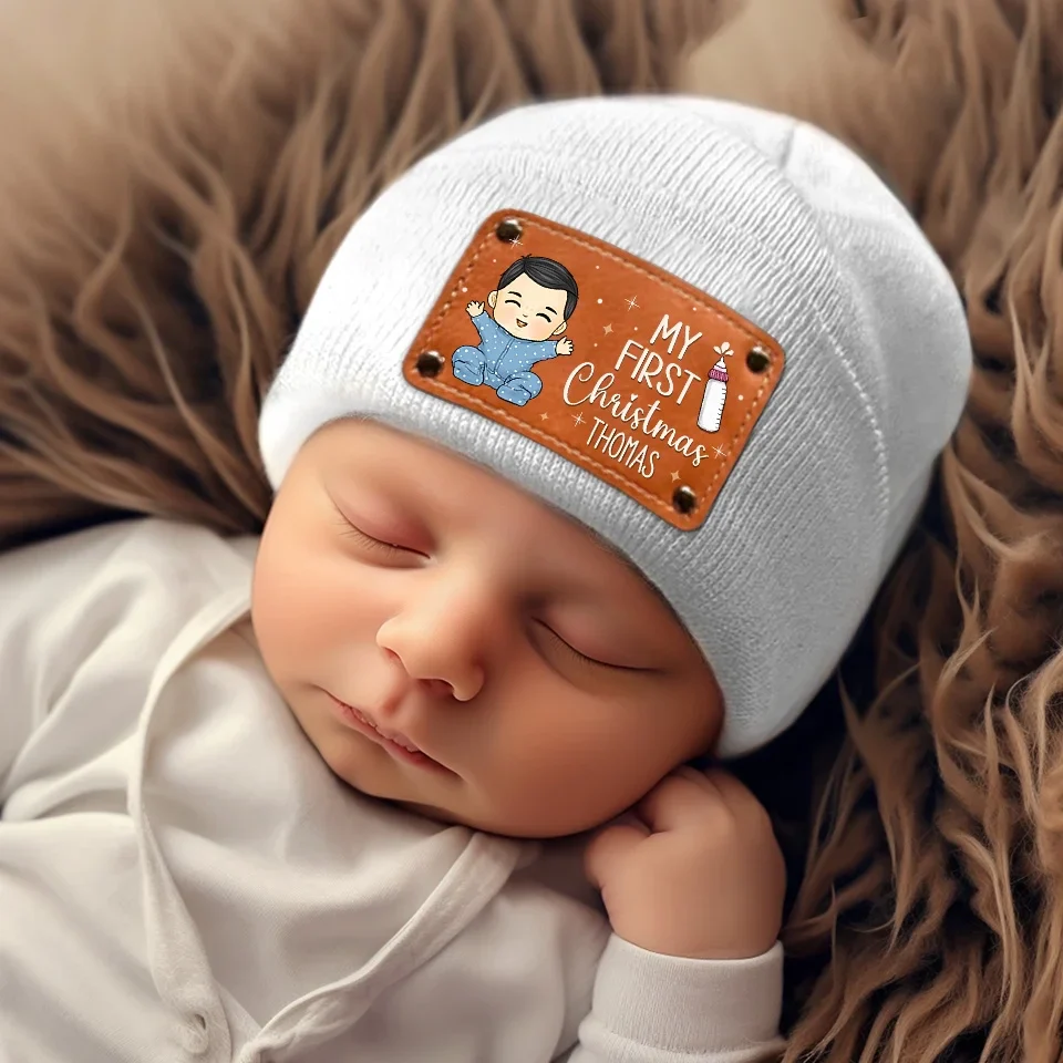 Sorry Santa I Drank The Milk - Family Personalized Custom Baby Beanie Hat - Christmas Gift For Baby Kids, Newborn Baby, First Christmas - Image 3