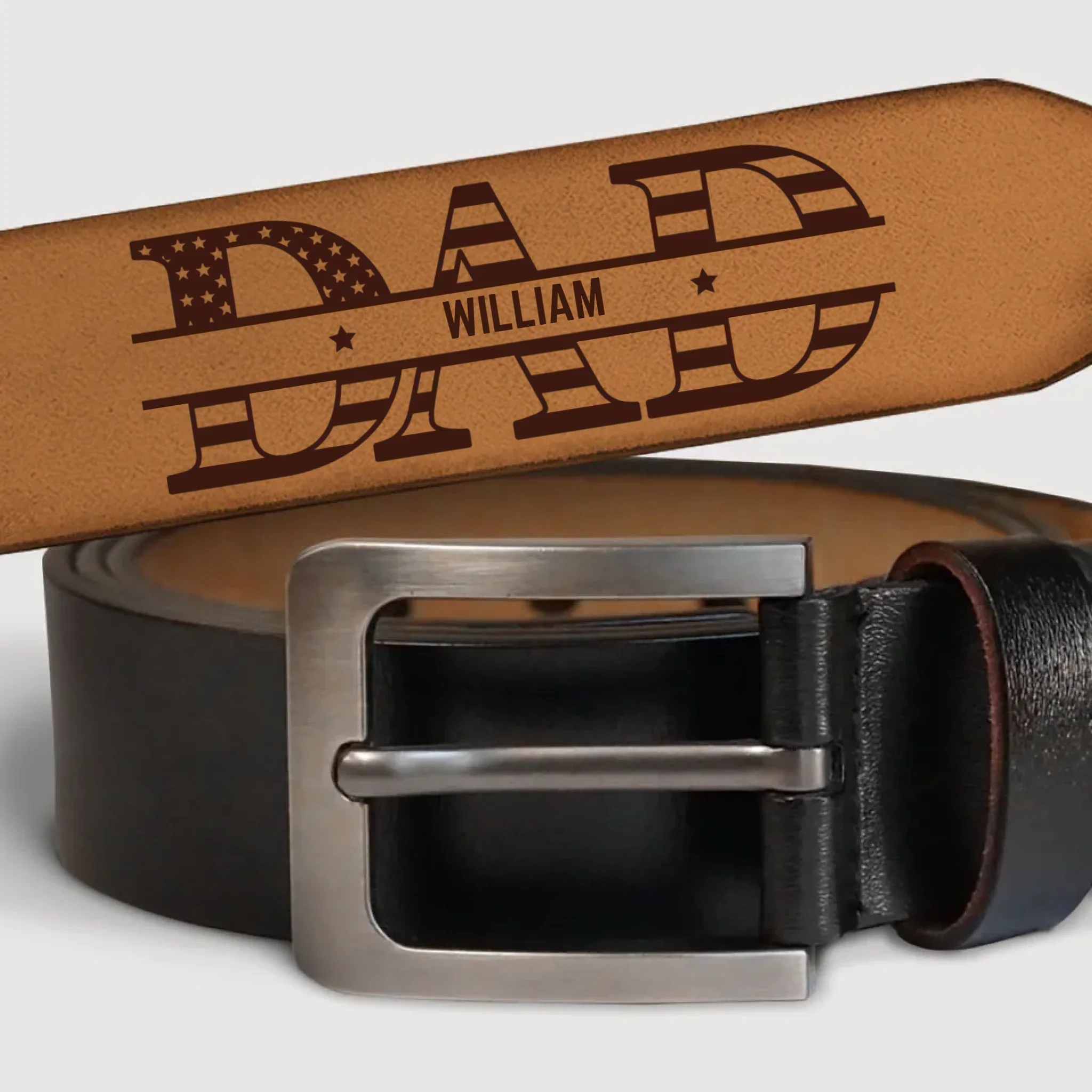 Strength, Style, And Family - Family Personalized Custom Engraved Leather Belt - Father's Day, Gift For Dad, Grandpa - Image 3