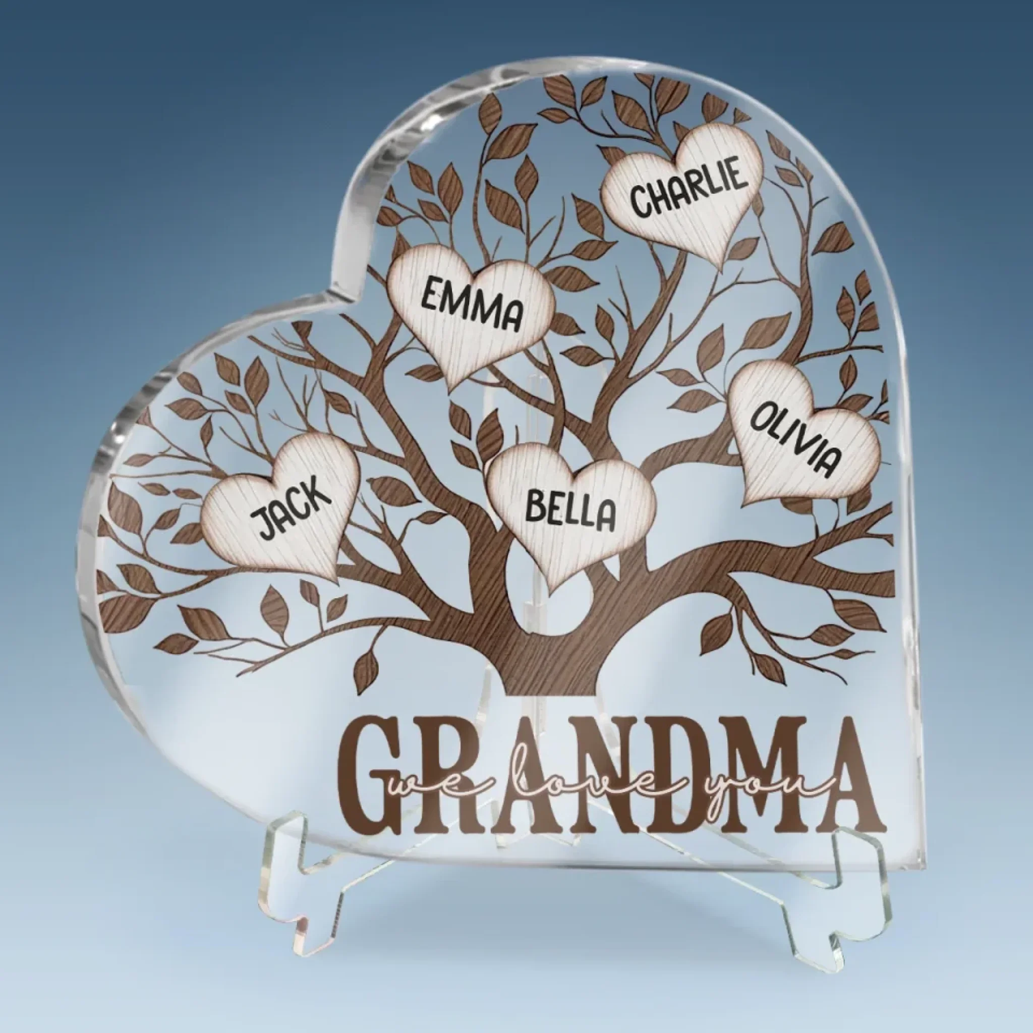 Strong Like A Mother’s Roots - Family Personalized Custom Heart Shaped Acrylic Plaque - Mother's Day, Gift For Mom, Grandma - Image 4