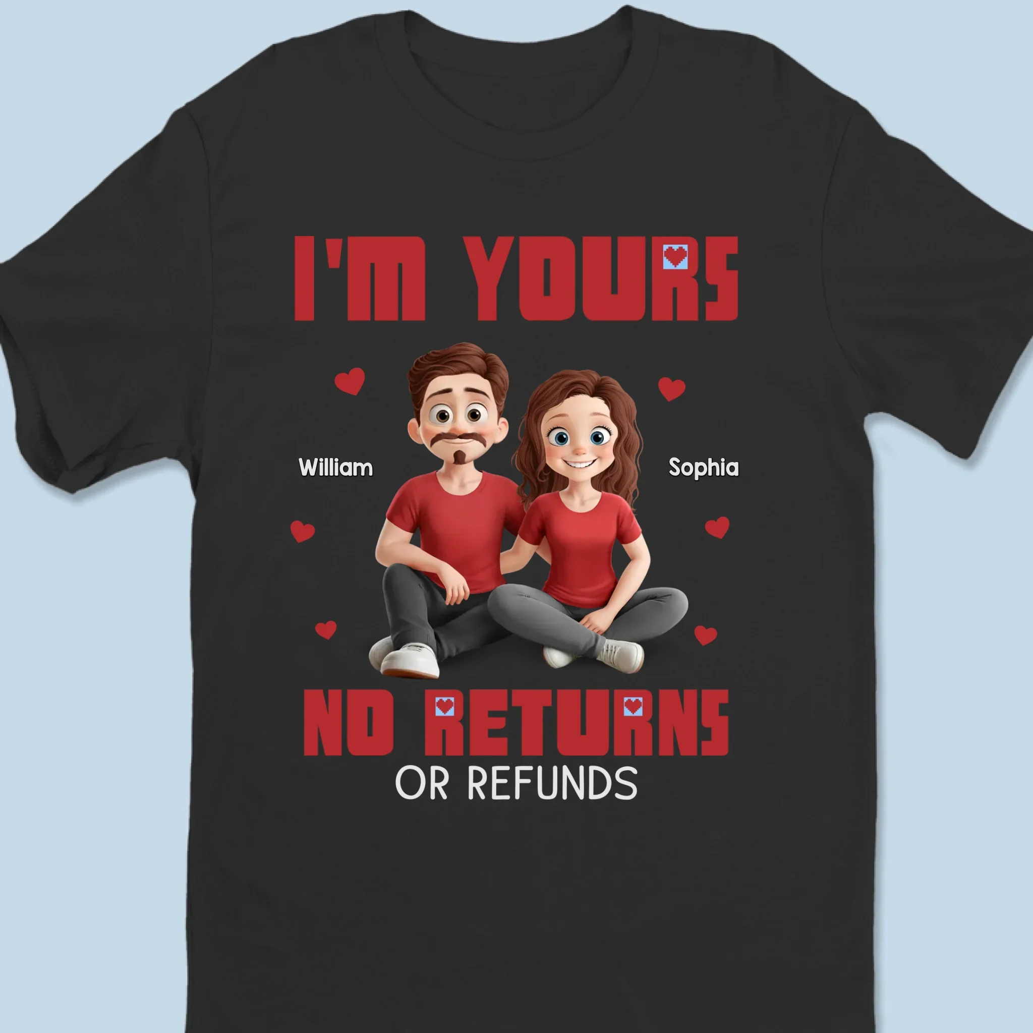 Stuck With Me Forever - Couple Personalized Custom Unisex T-shirt, Premium T-shirt, Hoodie - Gift For Husband Wife, Anniversary - Image 6
