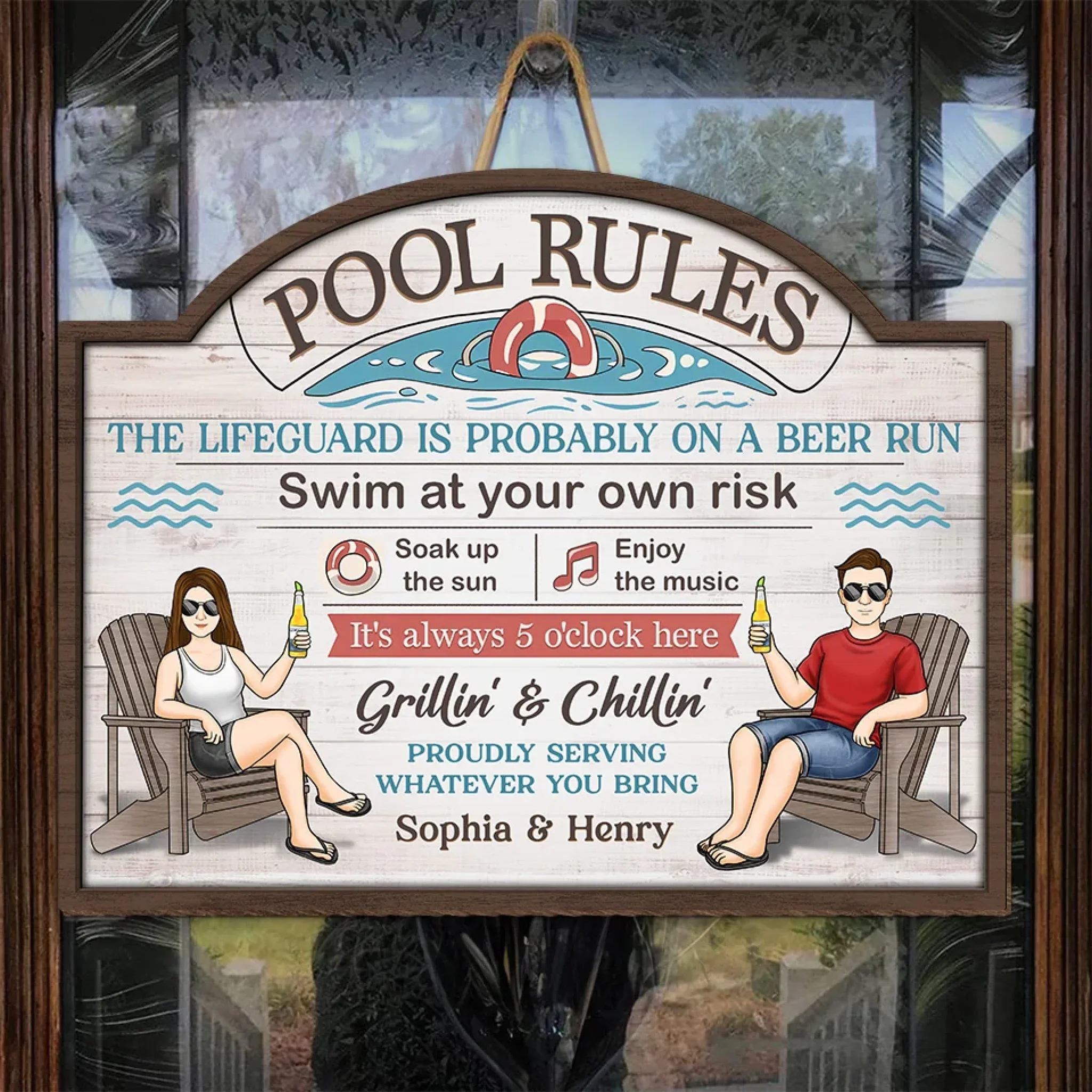 Sun, Water, And You - Couple Personalized Custom Home Decor Wood Sign - Gift For Husband Wife, Anniversary - Image 4