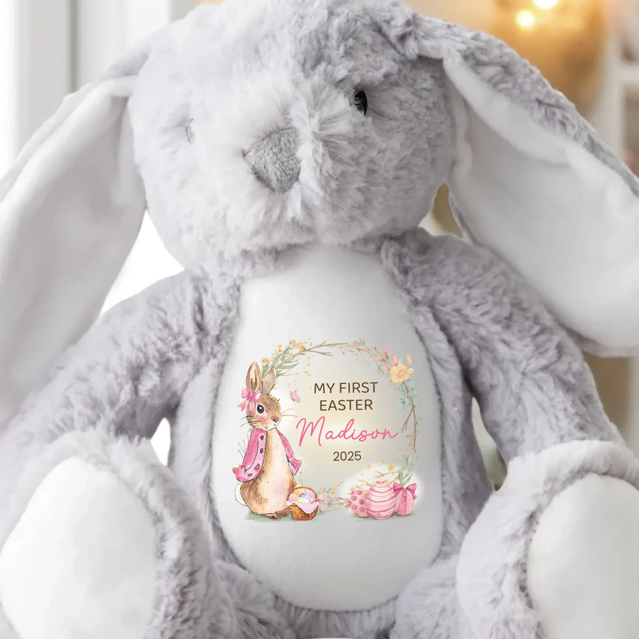 Sweet Bunny, Warm Hugs - Family Personalized Custom Easter Bunny Plush - Easter Gift For Baby Kids, Newborn Baby - Image 5