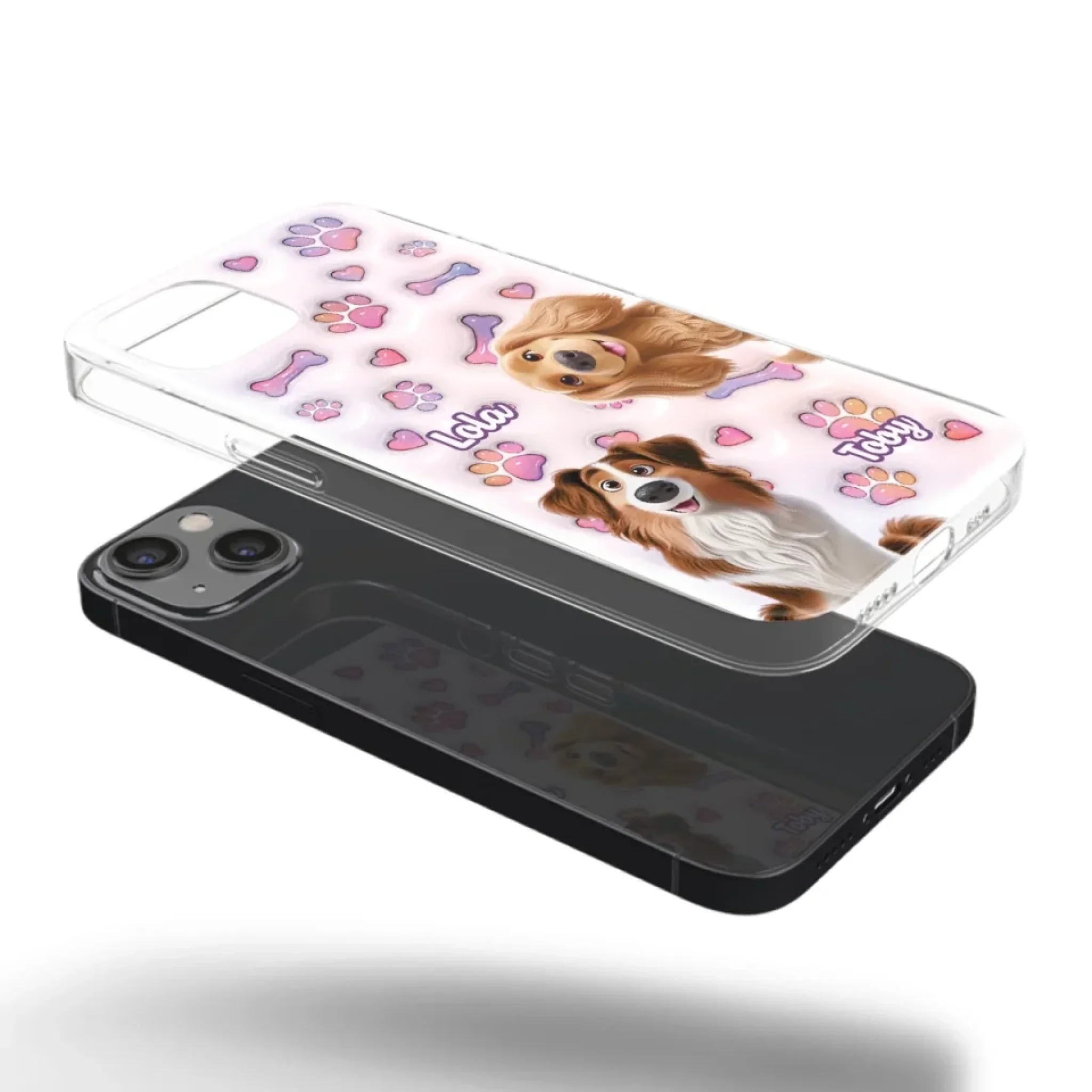 Tail Wagging Happiness - Dog Personalized Custom 3D Inflated Effect Printed Clear Phone Case - Gift For Pet Owners, Pet Lovers - Image 33