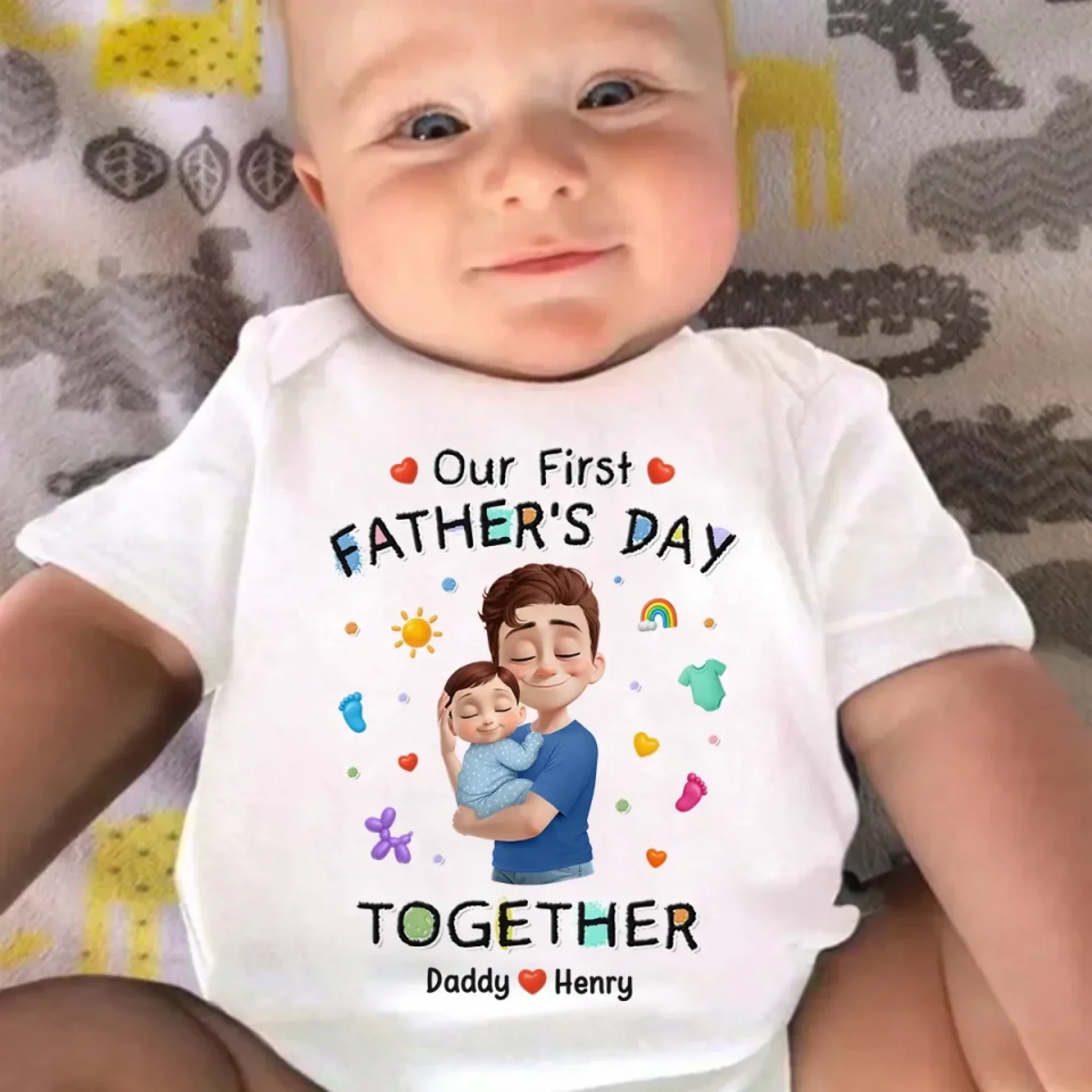 Team Daddy Since Day One - Family Personalized Custom Baby Onesie - Father's Day, Baby Shower Gift, Gift For First Dad, Baby Kids, Newborn Baby - Image 4