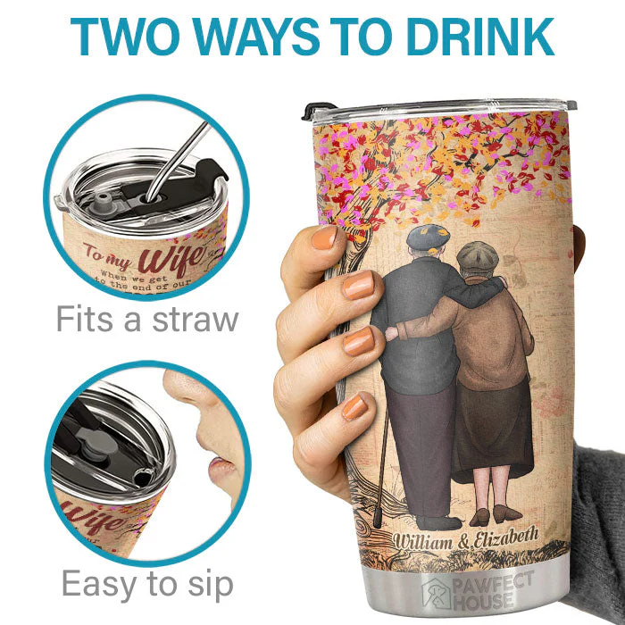 Thank You For Always Being There For Me My Wife - Personalized Tumbler - To My Wife, Gift For Wife, Anniversary, Engagement, Wedding, Marriage Gift - Image 3