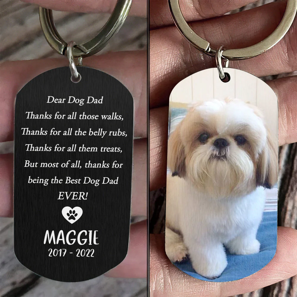 Thanks For All Those Walks - Upload Image, Gift For Dog Lovers - Personalized Keychain - Image 3