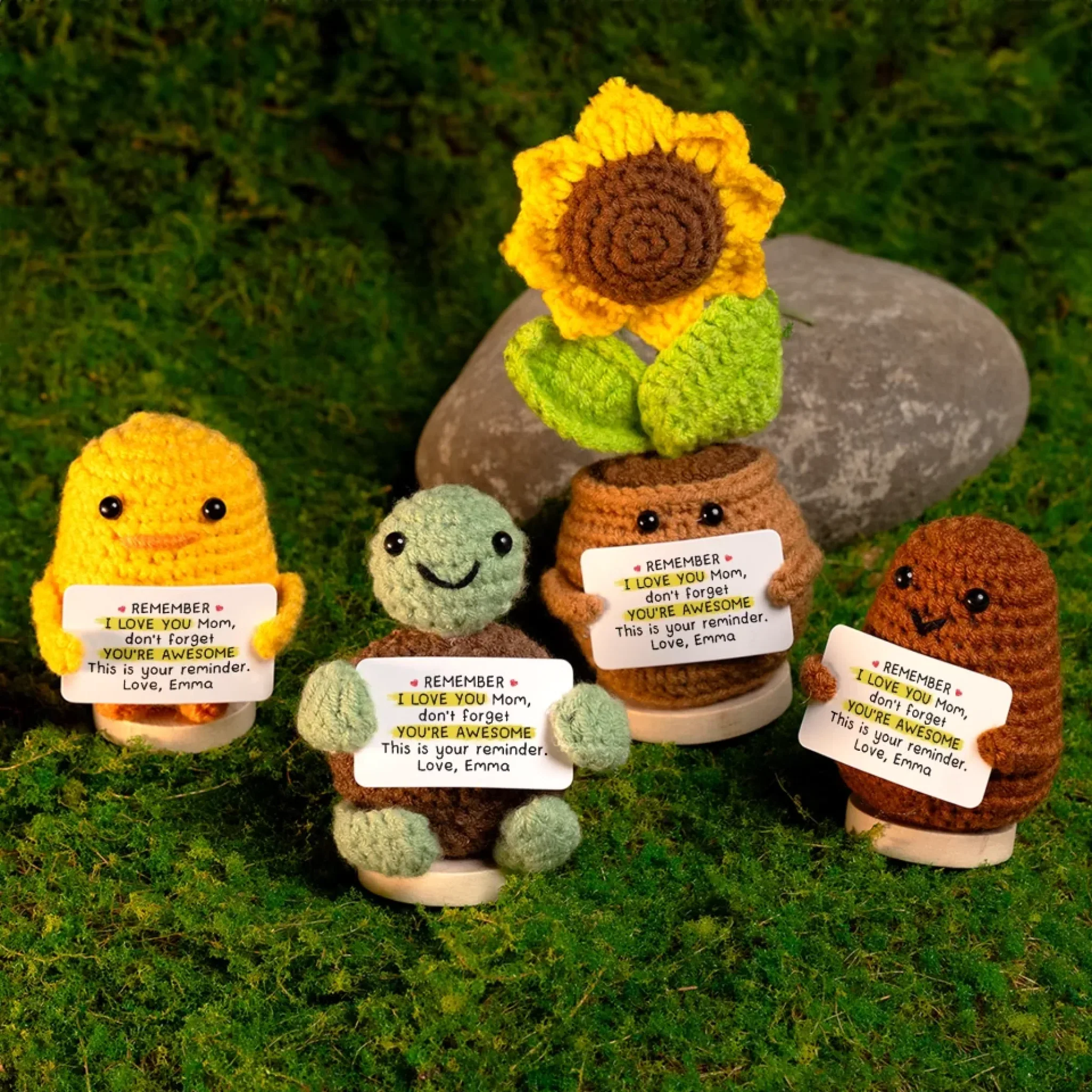 Thanks For Always Being There, Mom - Family Personalized Custom Handmade Crochet Plush With Motivational Message - Mother's Day, Gift For Mom - Image 6