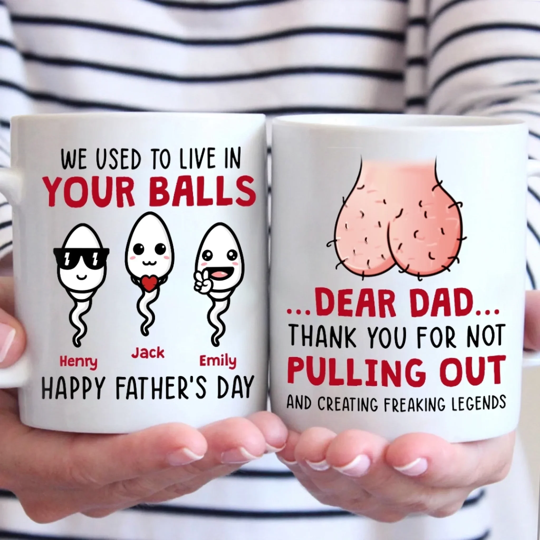 Thanks For Creating Absolute Legends - Family Personalized Custom Mug - Father's Day, Gift For Dad - Image 3