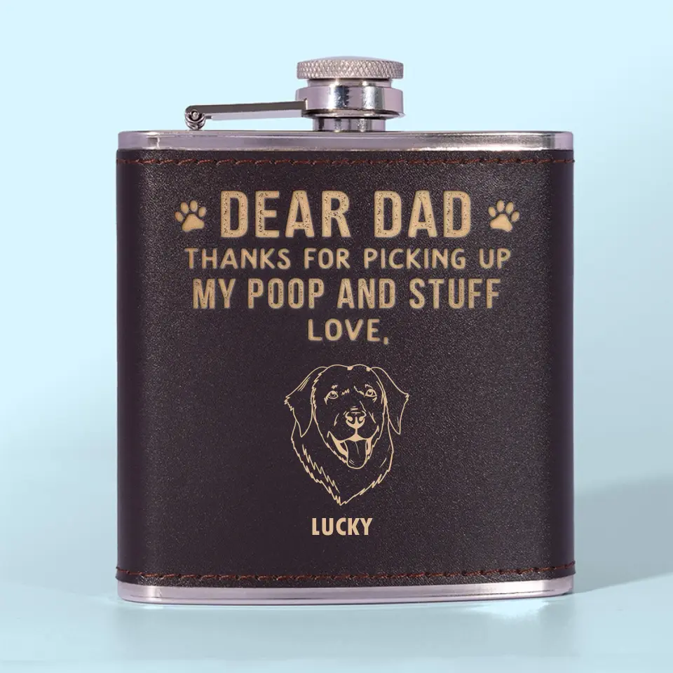 Thanks For Picking Up My Poop - Dog Personalized Custom Hip Flask - Gift For Pet Owners, Pet Lovers - Image 7