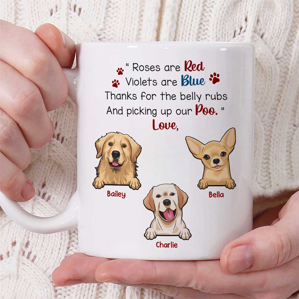 Thanks For The Belly Rubs - Dog Personalized Custom Mug - Gift For Pet Owners, Pet Lovers - Image 3