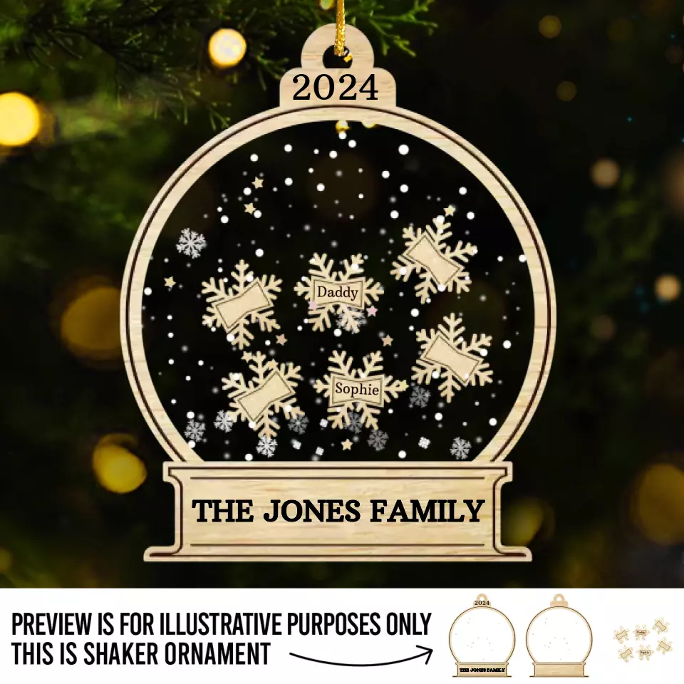 The Best Christmas Gift Is The Presence Of Family - Family Personalized Custom 3 Layers Shaker Ornament - Christmas Gift For Family Members - Image 2