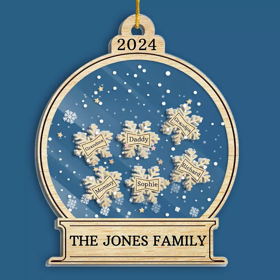 The Best Christmas Gift Is The Presence Of Family - Family Personalized Custom 3 Layers Shaker Ornament - Christmas Gift For Family Members - Image 4