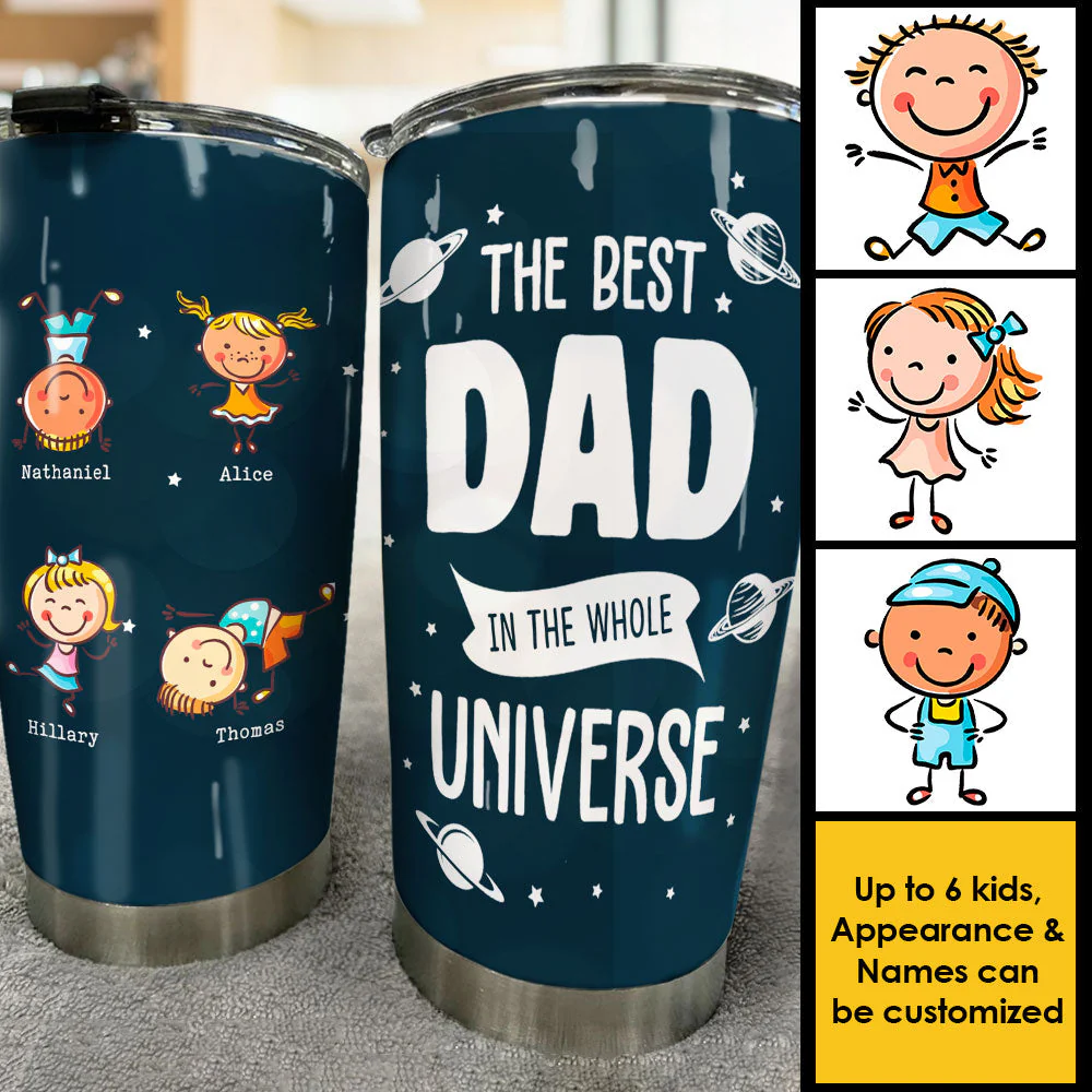 The Best Dad In The Whole Universe - Personalized Tumbler - Gift For Dad - Image 3