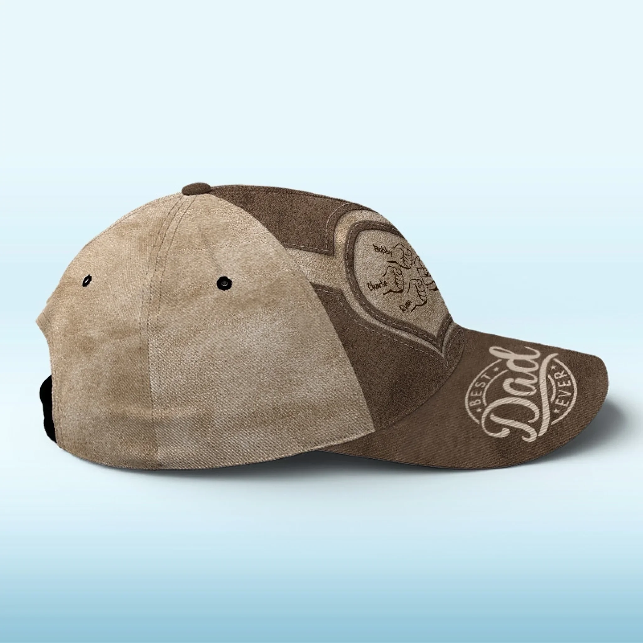 The Best Dads Get Promoted To Grandpa - Family Personalized Custom Hat, All Over Print Classic Cap - New Arrival, Father's Day, Gift For Dad, Grandpa AMZ - Image 3