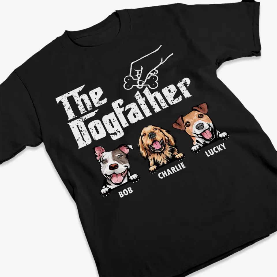 The Best Dogfather - Dog Personalized Custom Unisex T-shirt, Hoodie, Sweatshirt - Father's Day, Gift For Pet Owners, Pet Lovers - Image 3