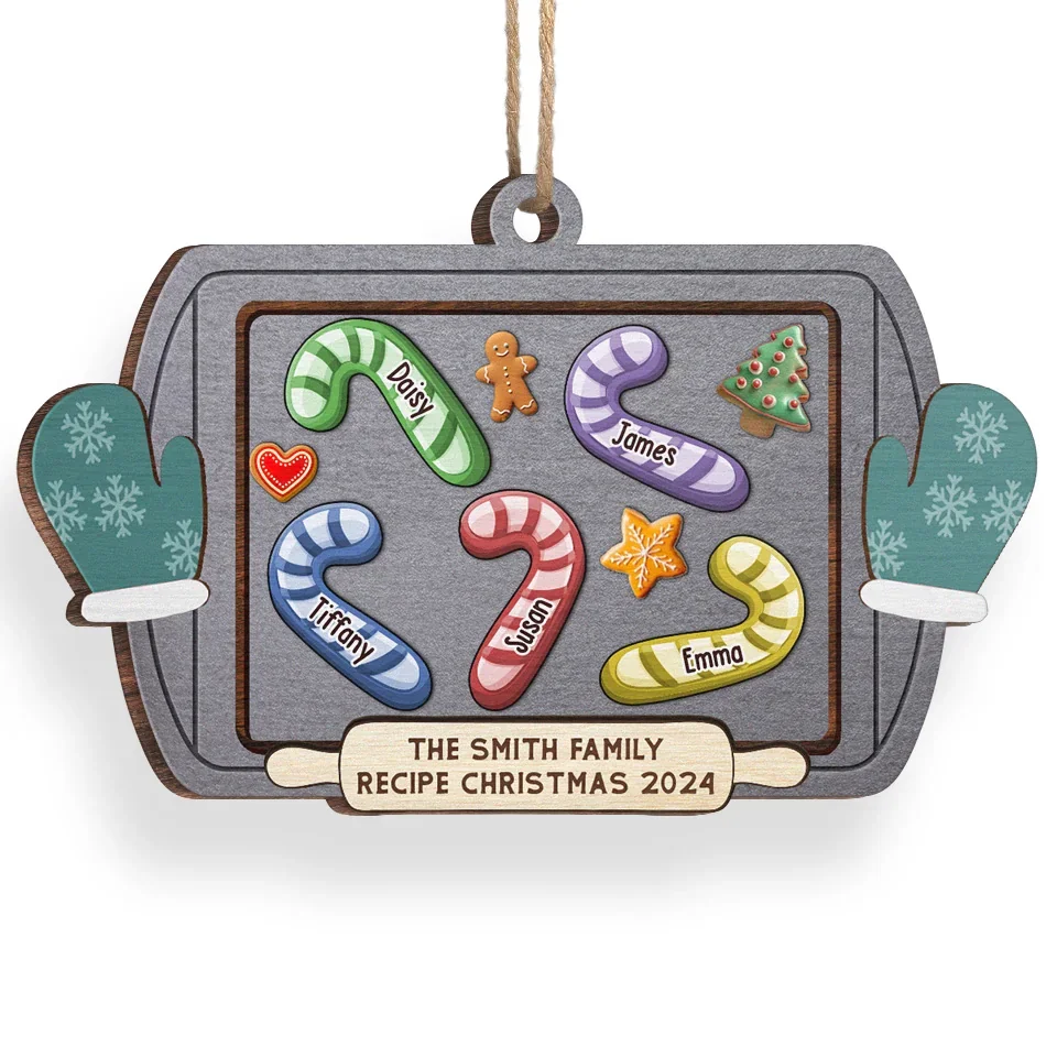 The Best Family Christmas Cookie Recipe Is One Filled With Love, Laughter - Family Personalized Custom Ornament - Wood Custom Shaped - Christmas Gift For Family Members - Image 3