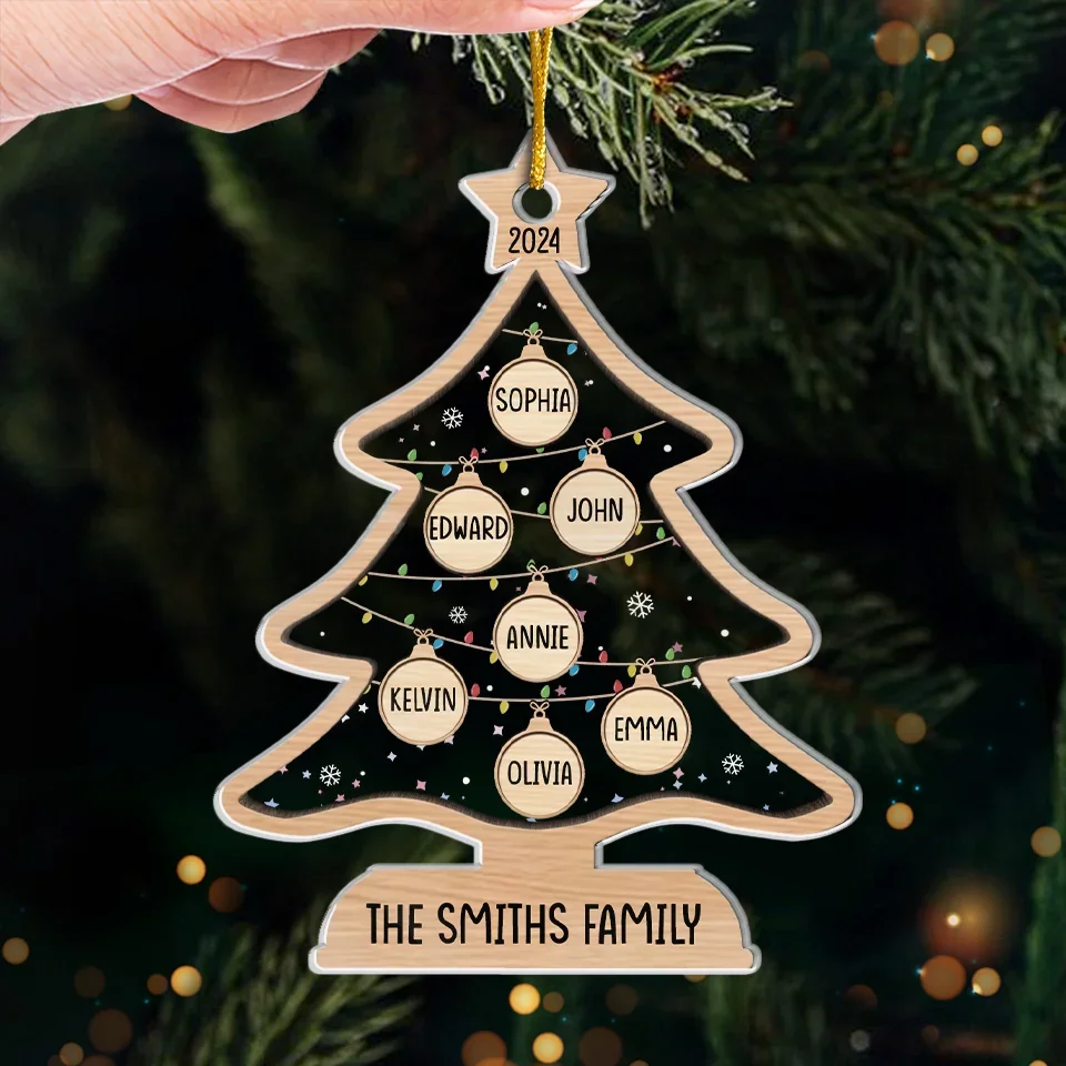 The Best Gift Around The Christmas Tree Is The Presence Of Family - Family Personalized Custom Ornament - Acrylic Custom Shaped - Christmas Gift For Family Members - Image 4