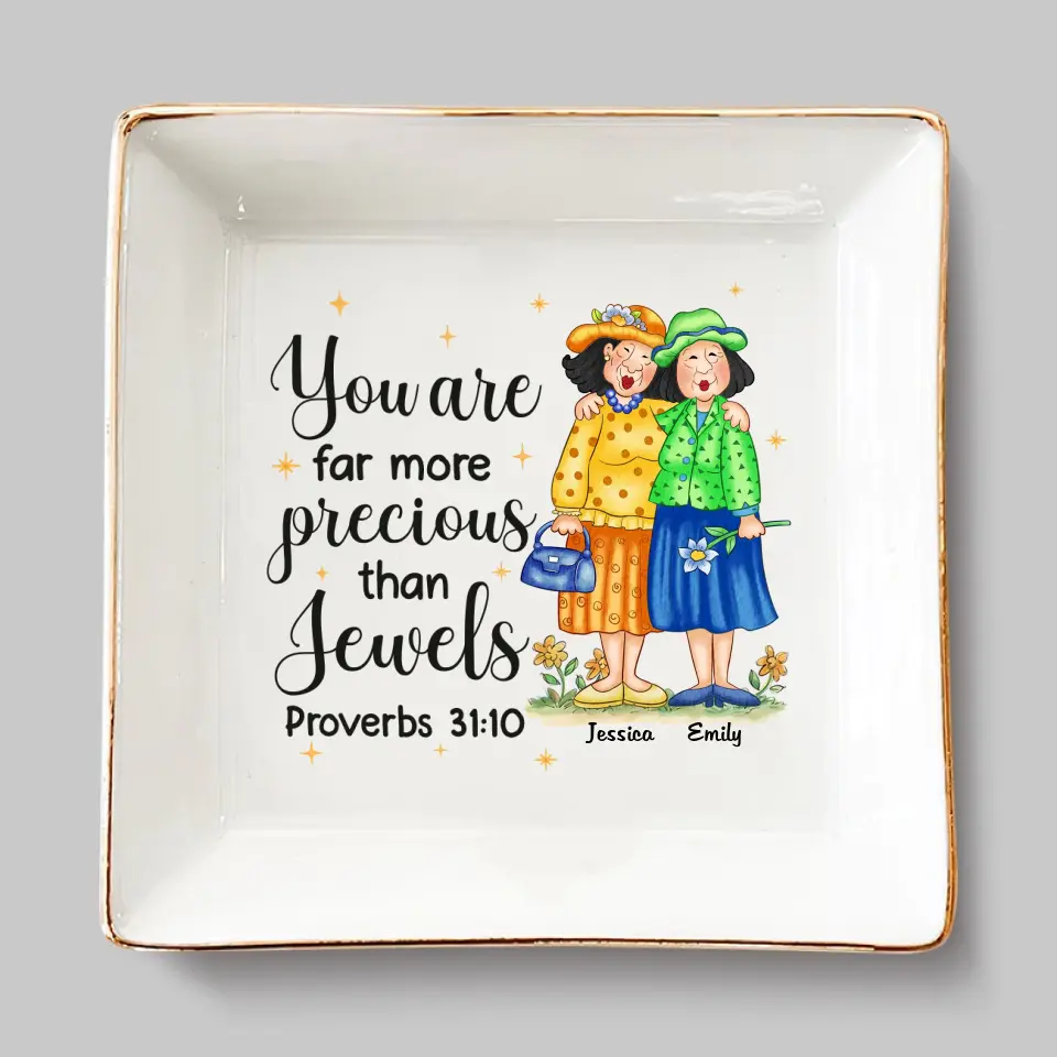 The Best Mirror Is An Old Friend - Bestie Personalized Custom Jewelry Dish - Gift For Best Friends, BFF, Sisters - Image 2