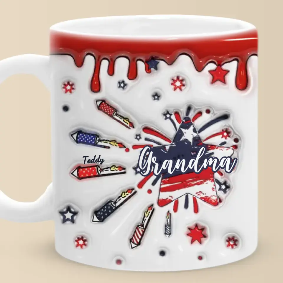 The Best Moms Get Promoted To Grandma - Family Personalized Custom 3D Inflated Effect Printed Mug - Gift For Mom, Grandma - Image 2