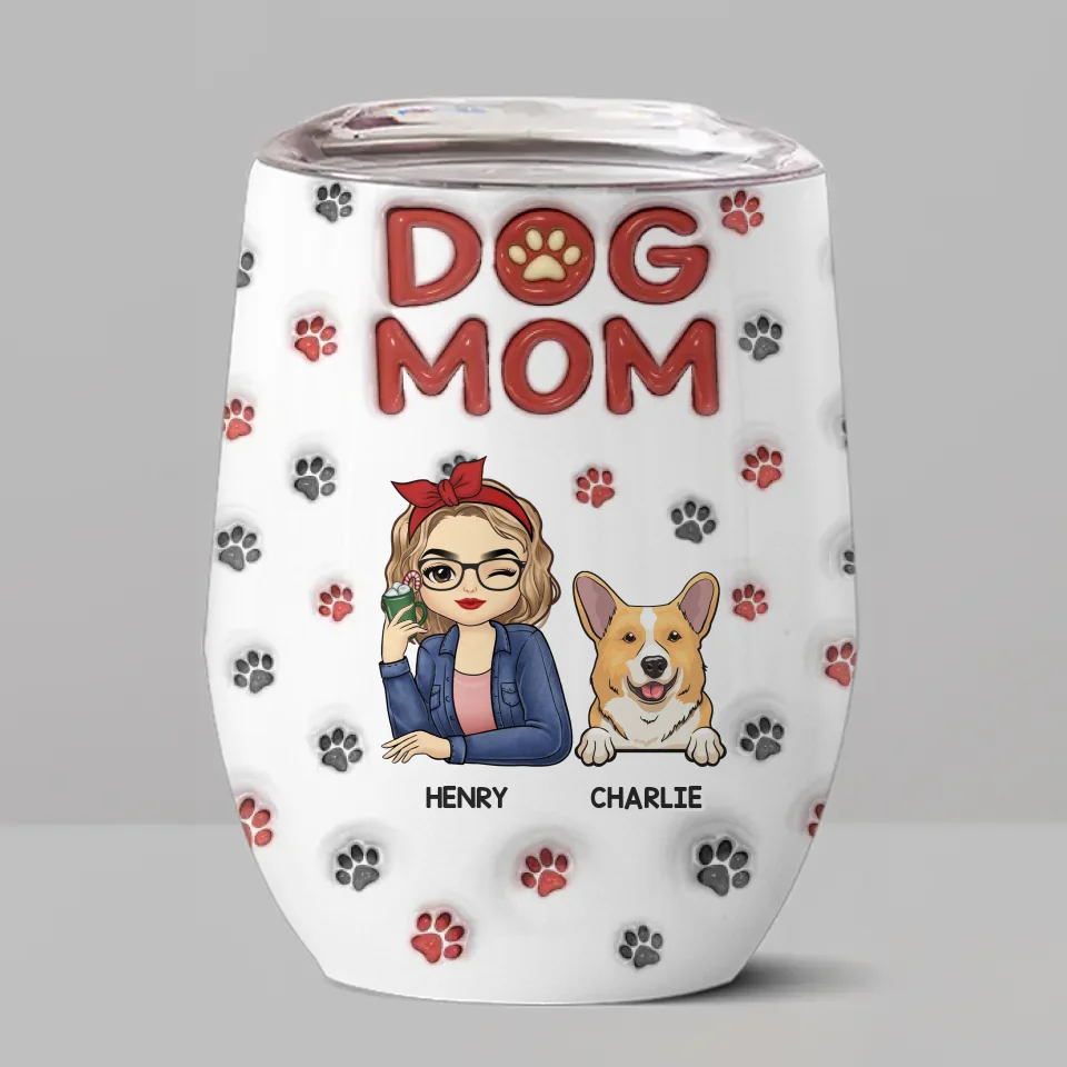 Thе Bеst Thеrapist Has Fur And Four Lеgs - Dog & Cat Personalized Custom 3D Inflated Effect Printed Tumbler - Gift For Pet Owners, Pet Lovers - Image 2