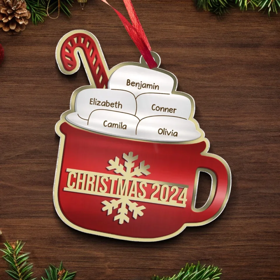 The Best Thing About Christmas Is Spending Time With Family - Family Personalized Custom Mirrored Acrylic Ornament - Christmas Gift For Family Members - Image 5