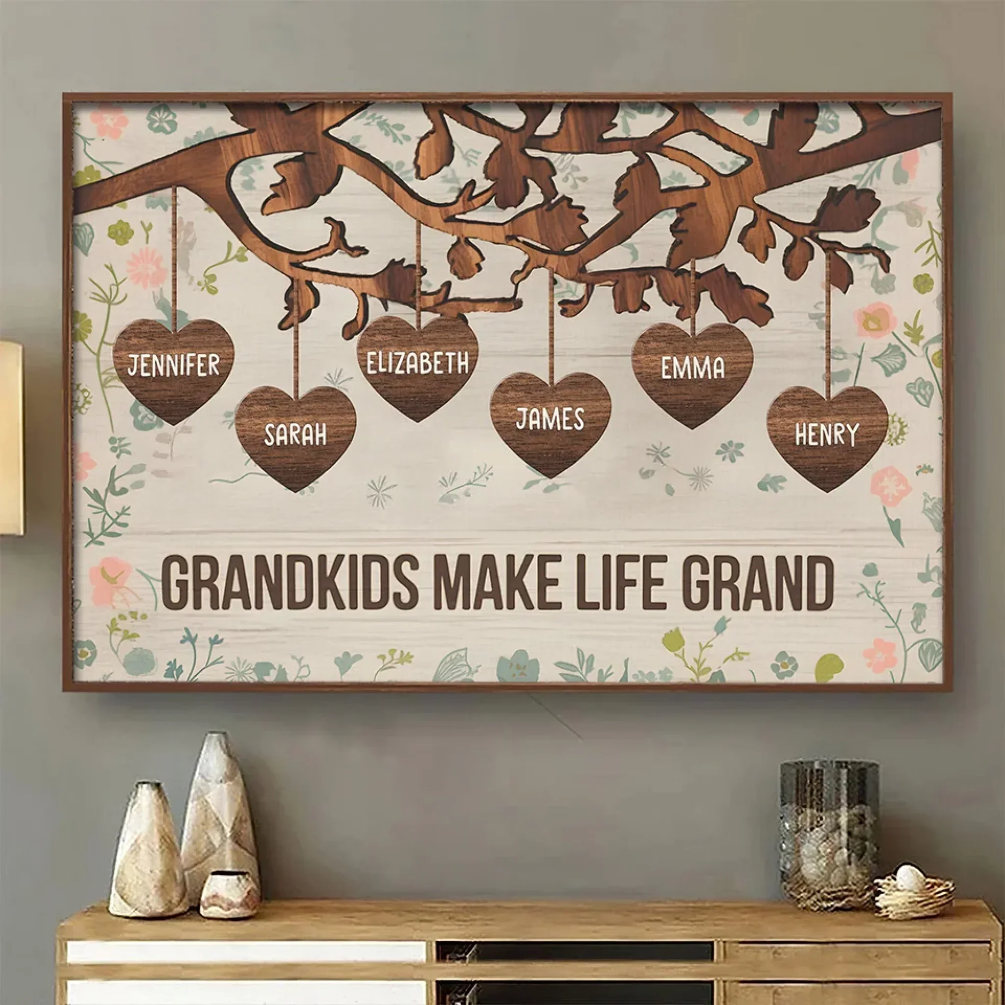 The Essence Of Family Is Love - Family Personalized Custom Horizontal Poster - Gift For Mom, Grandma - Image 3