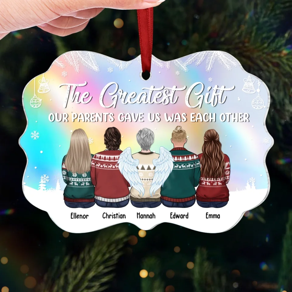 The Family Is The Key Of Christmas - Family Personalized Custom Hologram Ornament - Christmas Gift For Family Members - Image 3