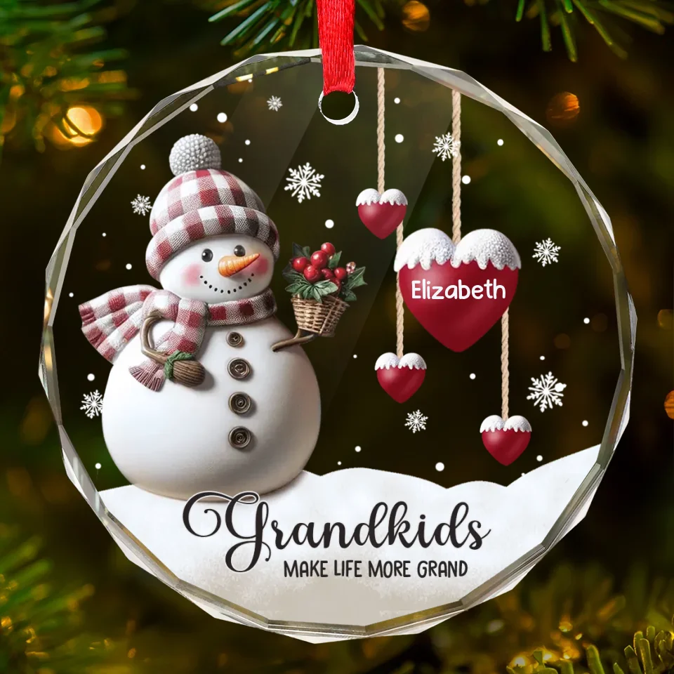 The Greatest Blessing Your Heart Will Ever Know - Family Personalized Custom Circle Glass Ornament - Christmas Gift For Grandma, Grandpa - Image 2