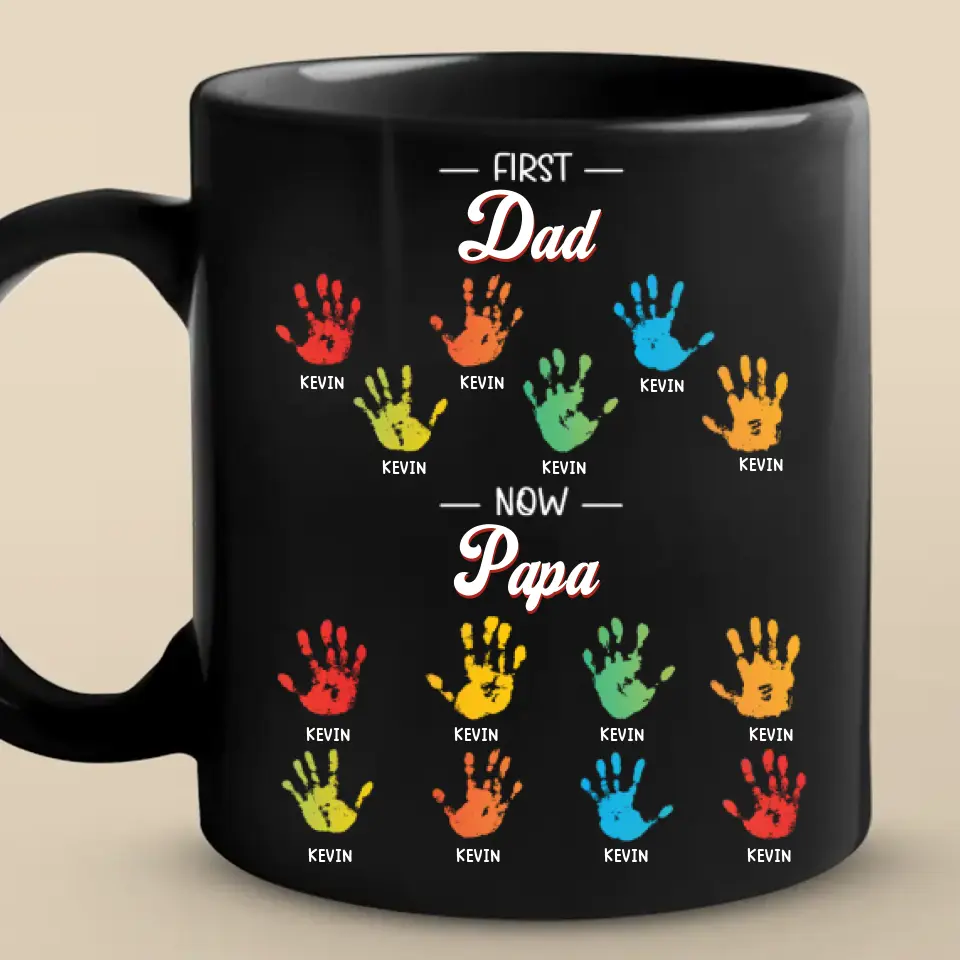 The Greatest Gift I Ever Received Was Having You As My Dad - Family Personalized Custom Black Mug - Father's Day, Gift For Dad, Grandpa - Image 2