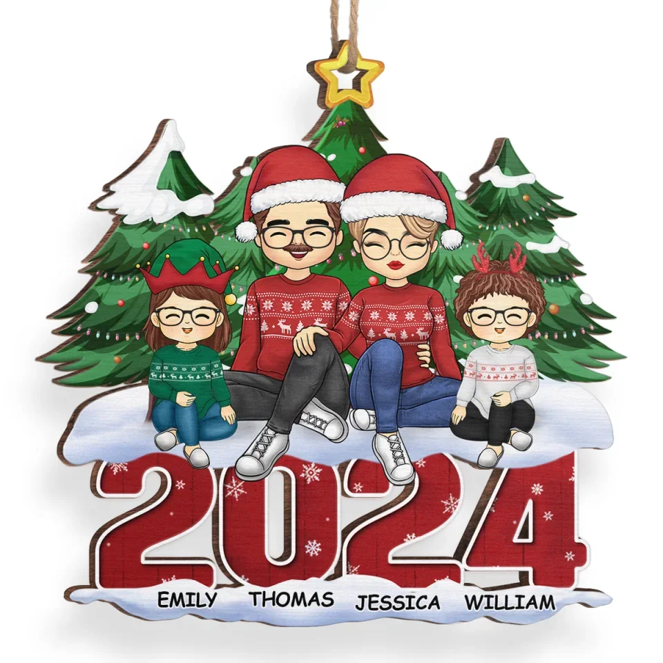 The Holidays Are A Time For Family - Family Personalized Custom Ornament - Wood Custom Shaped - Christmas Gift For Family Members - Image 3