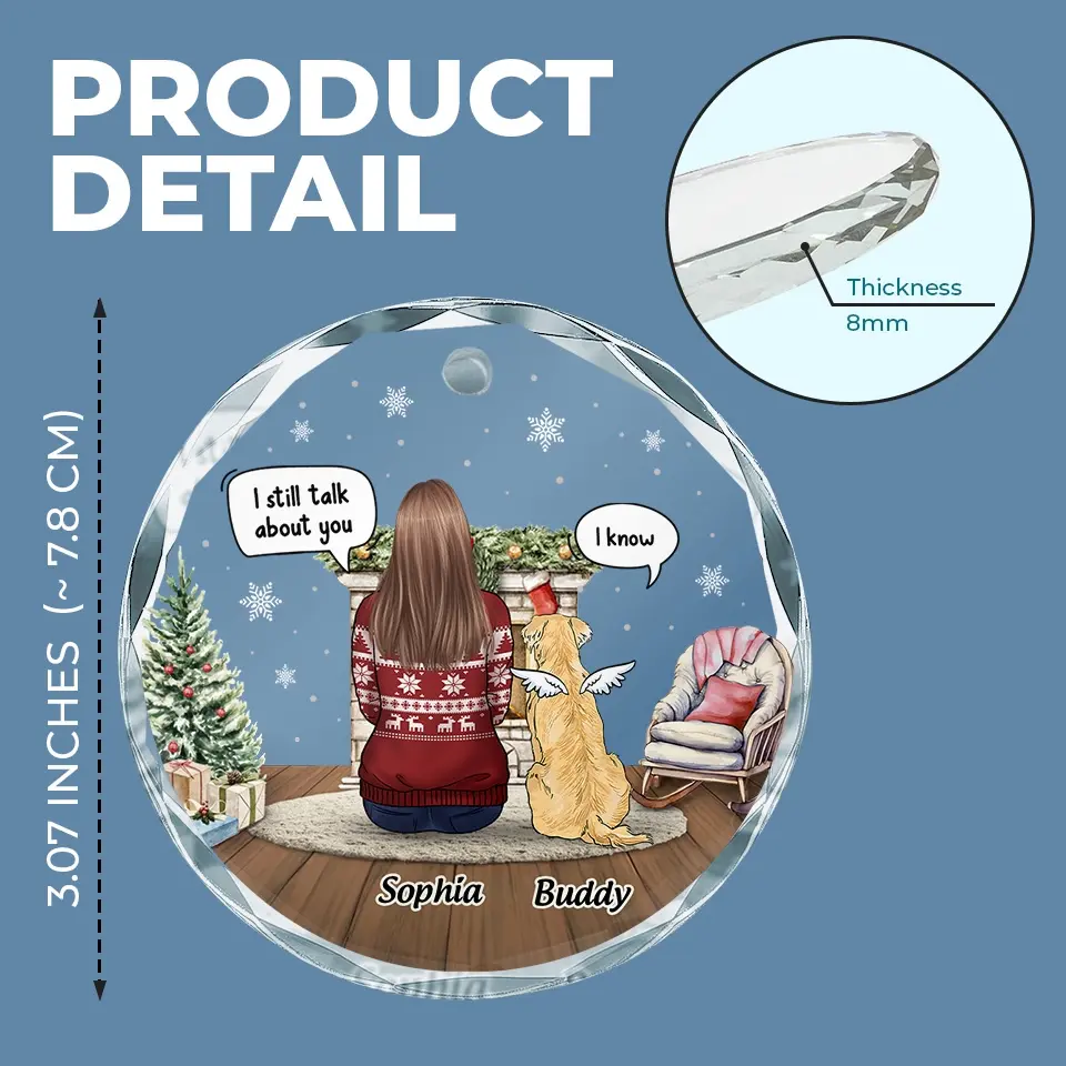 The Journey Of Life Is Sweeter When Traveled With Pets - Memorial Personalized Custom Circle Glass Ornament - Christmas Gift, Sympathy Gift For Pet Owners, Pet Lovers - Image 4