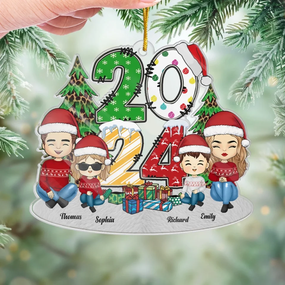 The Joy Of Christmas Is Family Gathered Near - Family Personalized Custom Ornament - Acrylic Custom Shaped - Christmas Gift For Family Members - Image 4
