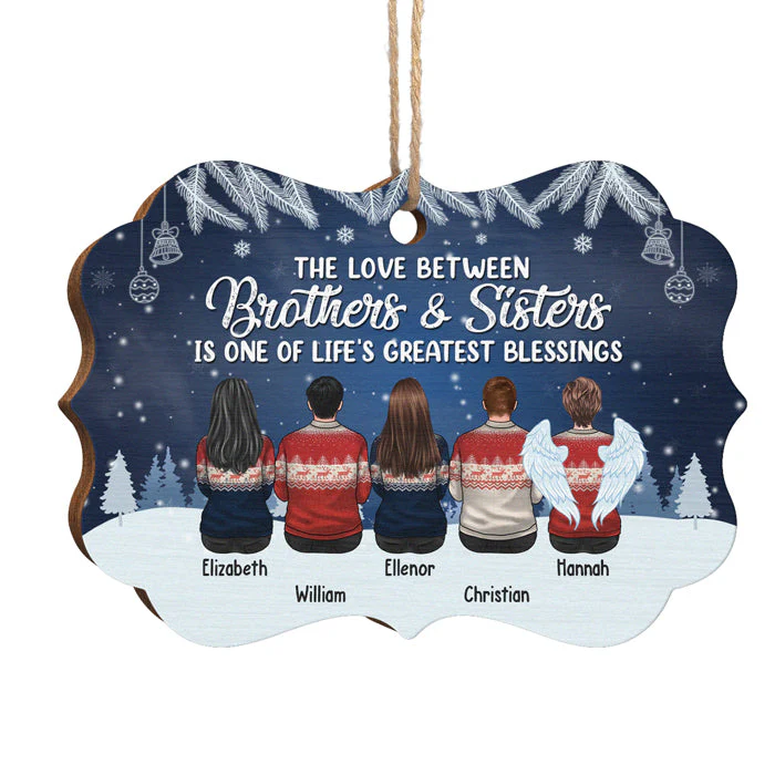 The Love Between Brother & Sister Is One Of Life's Greatest Blessings - Personalized Custom Benelux Shaped Acrylic, Wood, Aluminum Christmas Ornament - Gift For Siblings, Christmas Gift - Image 3