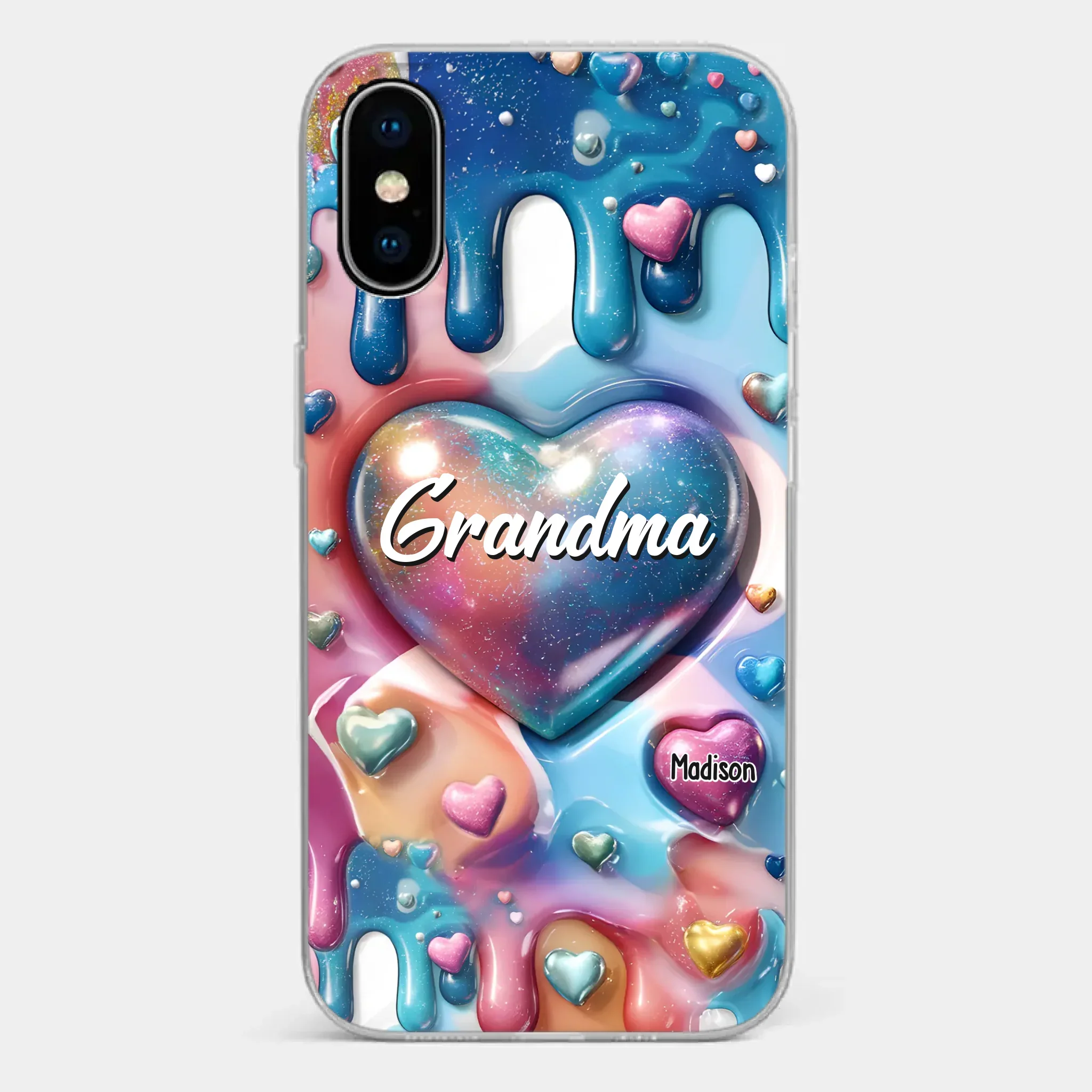 The Love For Grandkids Fills Your Heart Endlessly - Family Personalized Custom 3D Inflated Effect Printed Clear Phone Case - Gift For Mom, Grandma - Image 26