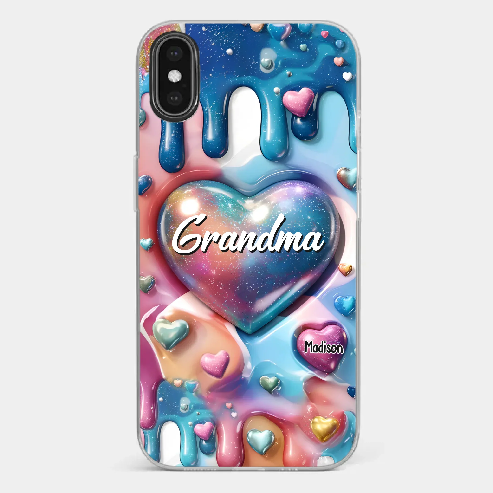 The Love For Grandkids Fills Your Heart Endlessly - Family Personalized Custom 3D Inflated Effect Printed Clear Phone Case - Gift For Mom, Grandma - Image 27