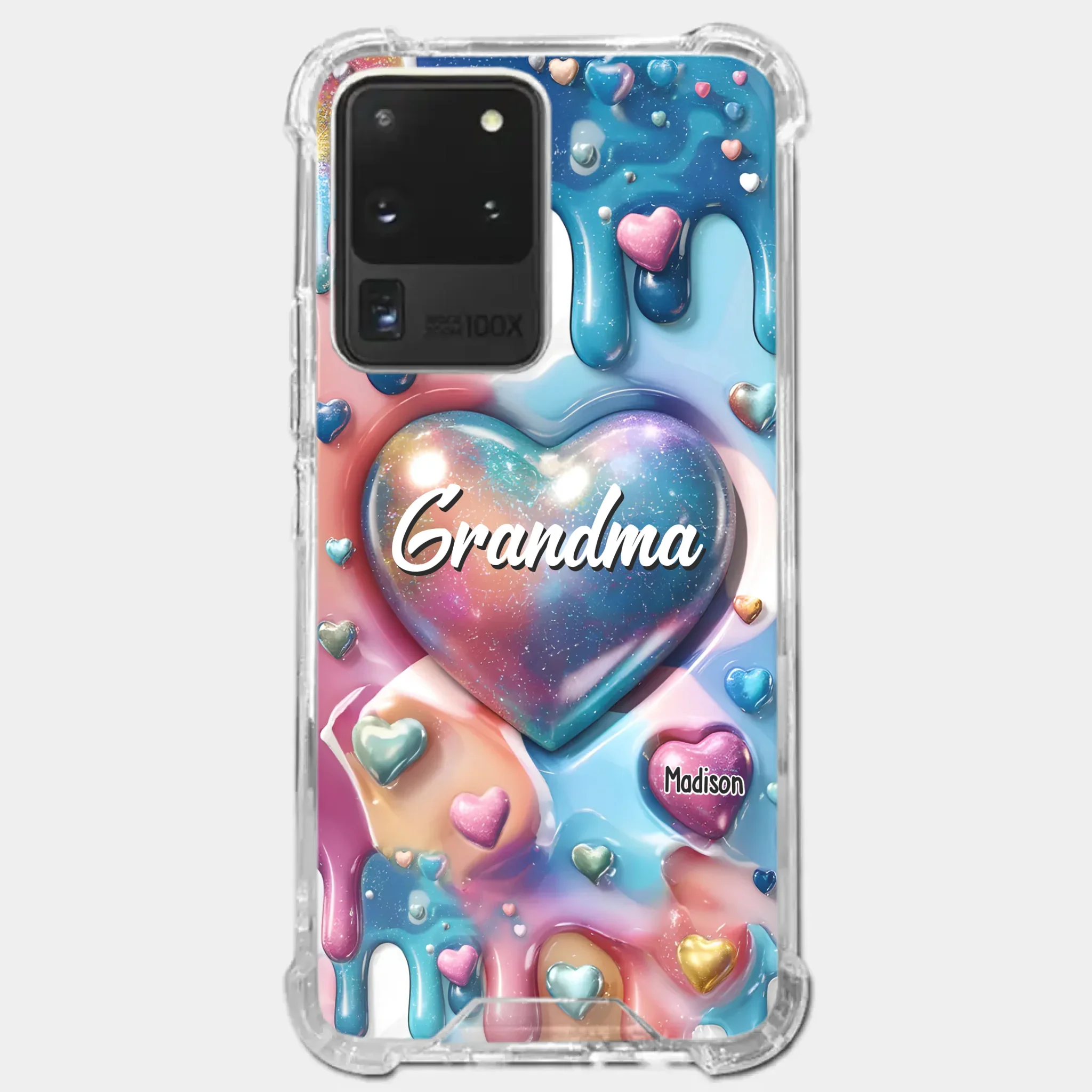 The Love For Grandkids Fills Your Heart Endlessly - Family Personalized Custom 3D Inflated Effect Printed Clear Phone Case - Gift For Mom, Grandma - Image 38