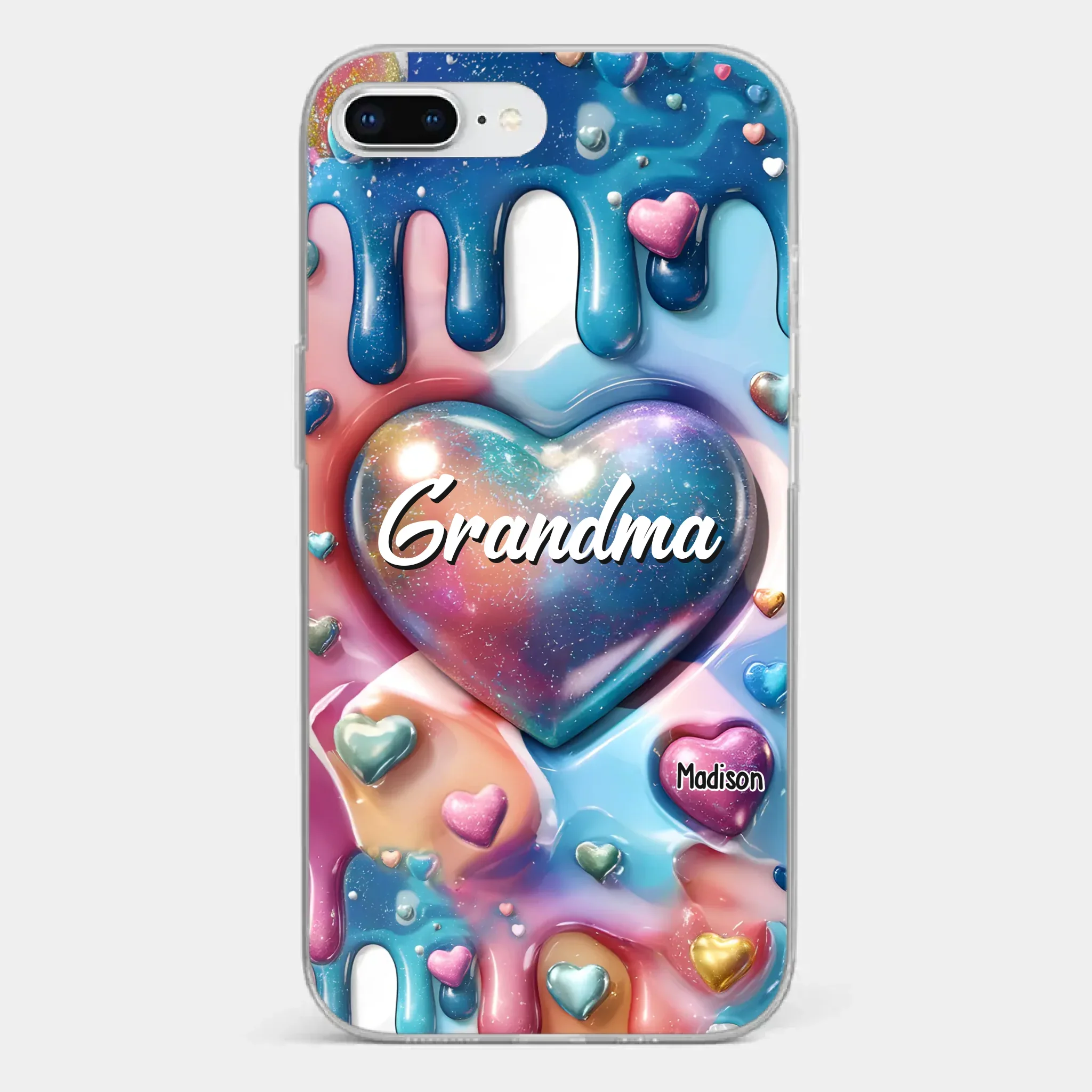 The Love For Grandkids Fills Your Heart Endlessly - Family Personalized Custom 3D Inflated Effect Printed Clear Phone Case - Gift For Mom, Grandma - Image 5