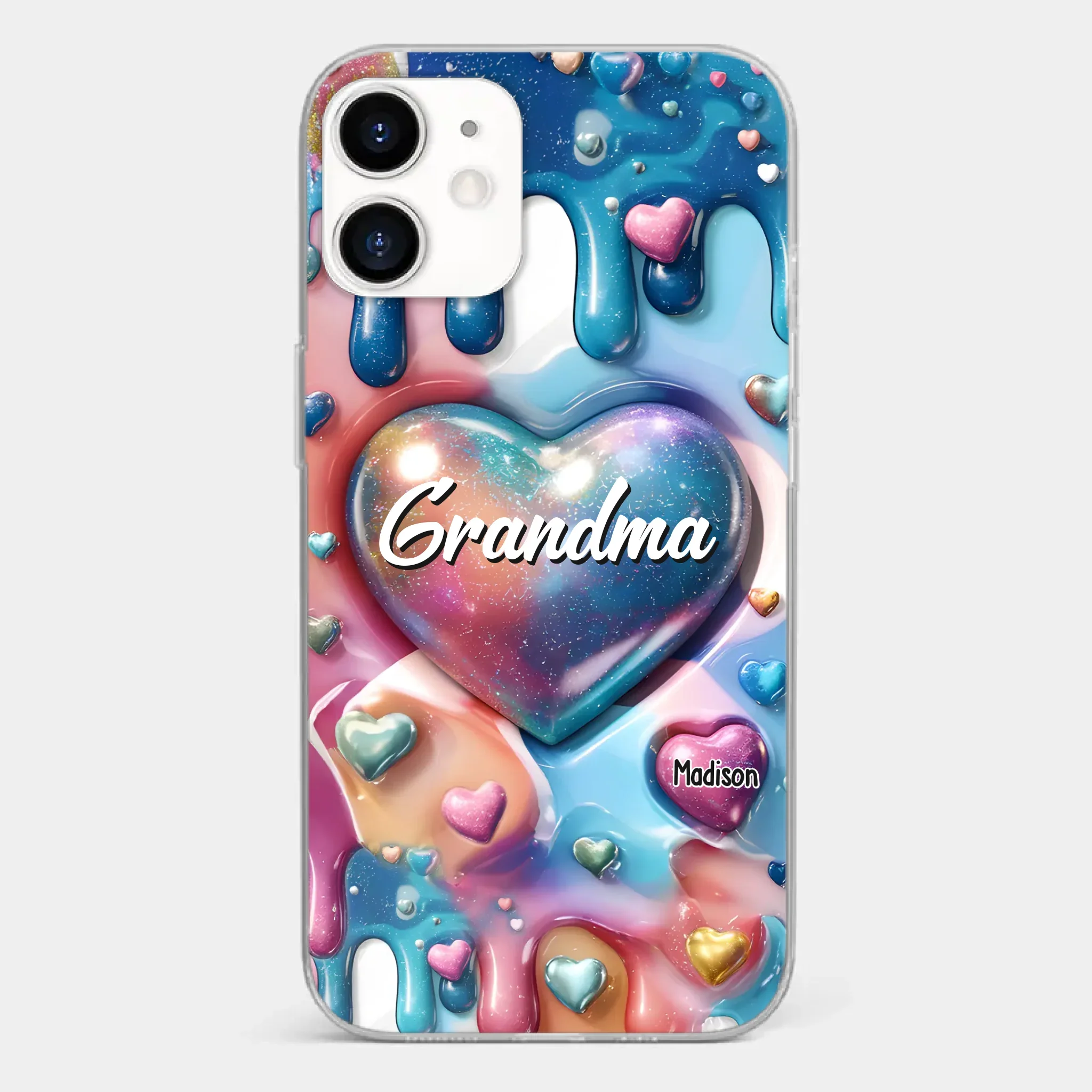 The Love For Grandkids Fills Your Heart Endlessly - Family Personalized Custom 3D Inflated Effect Printed Clear Phone Case - Gift For Mom, Grandma - Image 9
