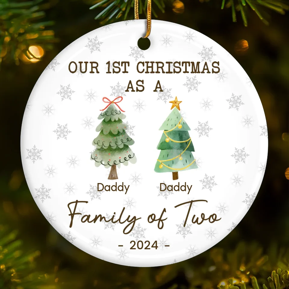 The Love In Our Family Tree Is Timeless - Family Personalized Custom Ornament - Ceramic Round Shaped - Christmas Gift For Family Members, First Christmas - Image 2