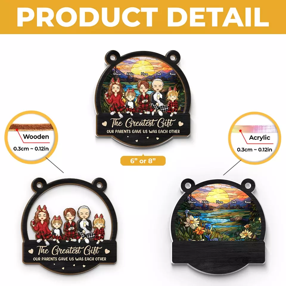 The Magic Of Christmas Is Family - Family Personalized Window Hanging Suncatcher - Christmas Gift For Family Members - Image 5