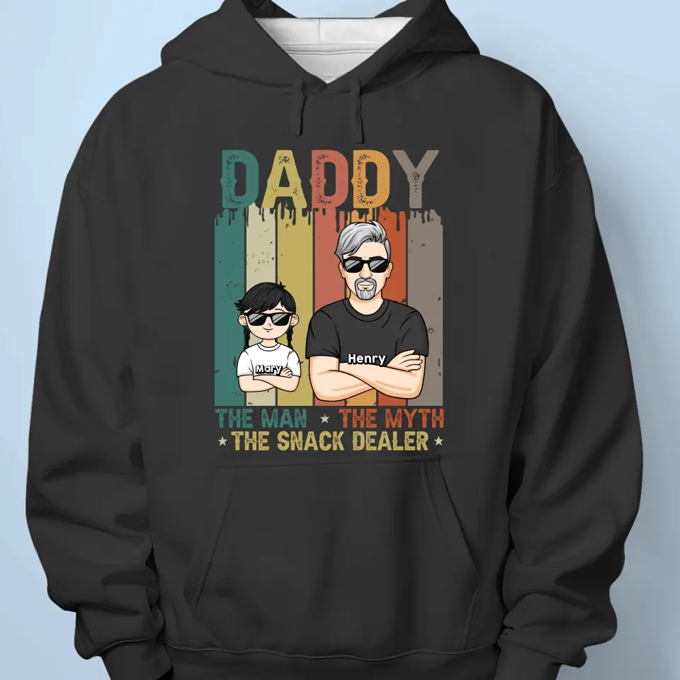 The Man The Myth The Snack Dealer - Family Personalized Custom Unisex T-shirt, Hoodie, Sweatshirt - Gift For Dad, Grandpa - Image 5