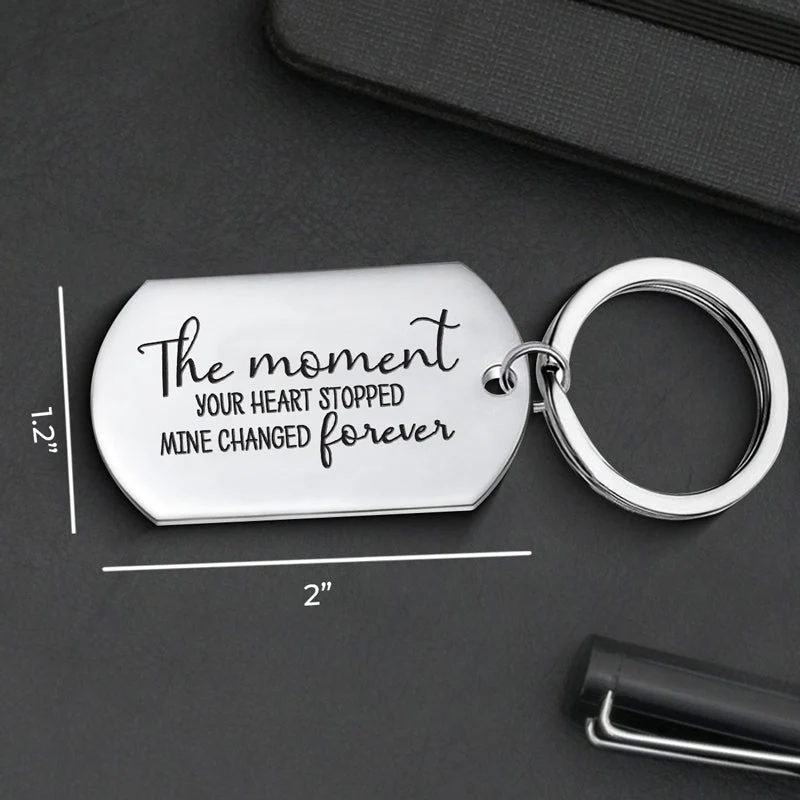 The Moment Your Heart Stopped - Personalized Keychain - Gift For Couples, Husband Wife - Image 4