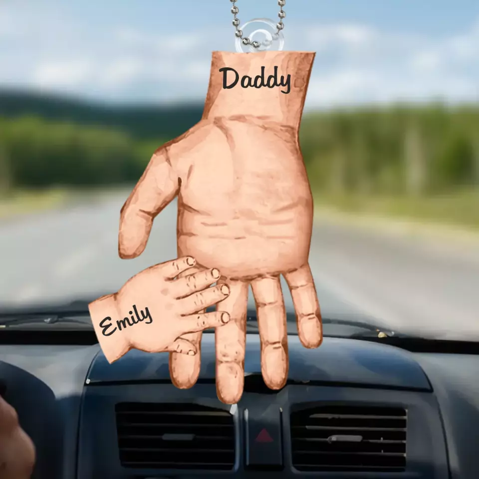 The Power Of Dad In A Child's Life Is Unmatched - Family Personalized Custom Car Ornament - Acrylic Custom Shaped - Gift For Dad, Grandpa - Image 2