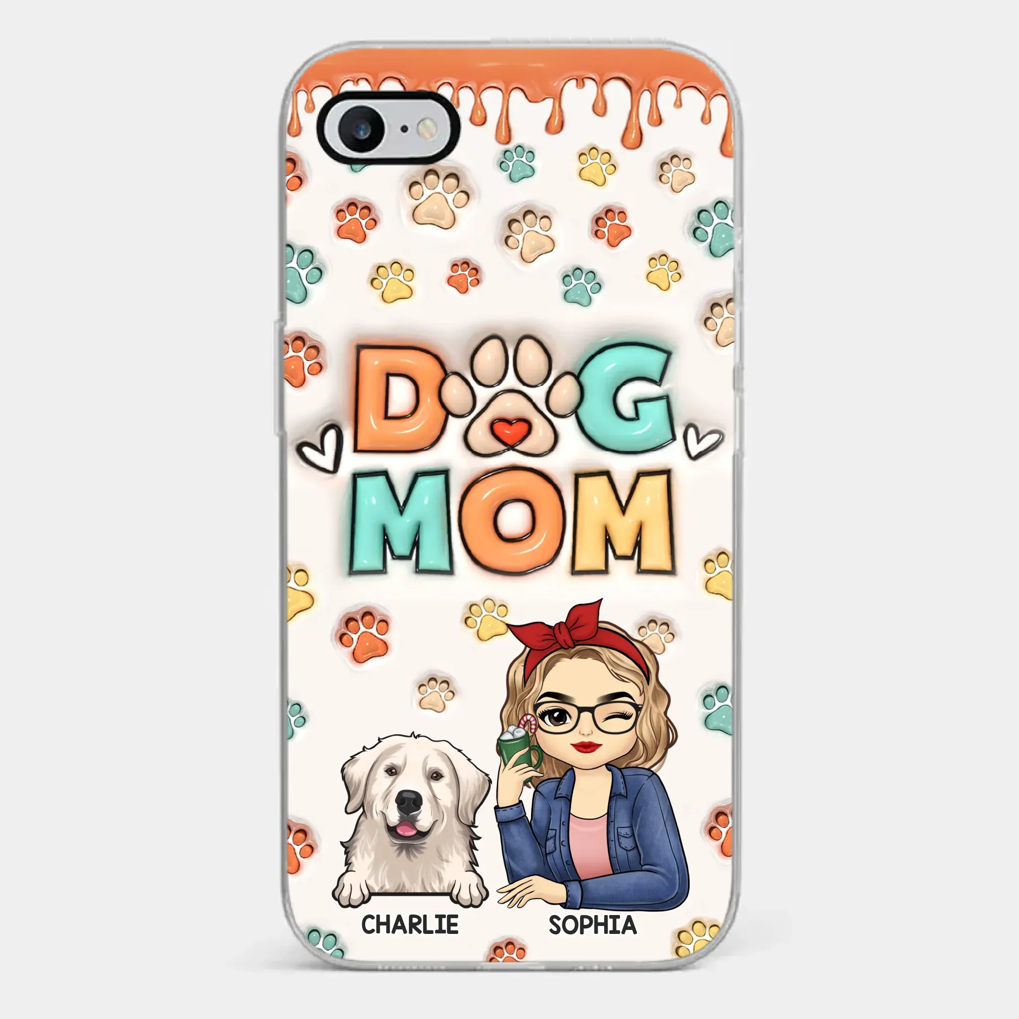 The Road To My Heart Is Filled With Paw Prints - Dog & Cat Personalized Custom 3D Inflated Effect Printed Clear Phone Case - Gift For Pet Owners, Pet Lovers - Image 2