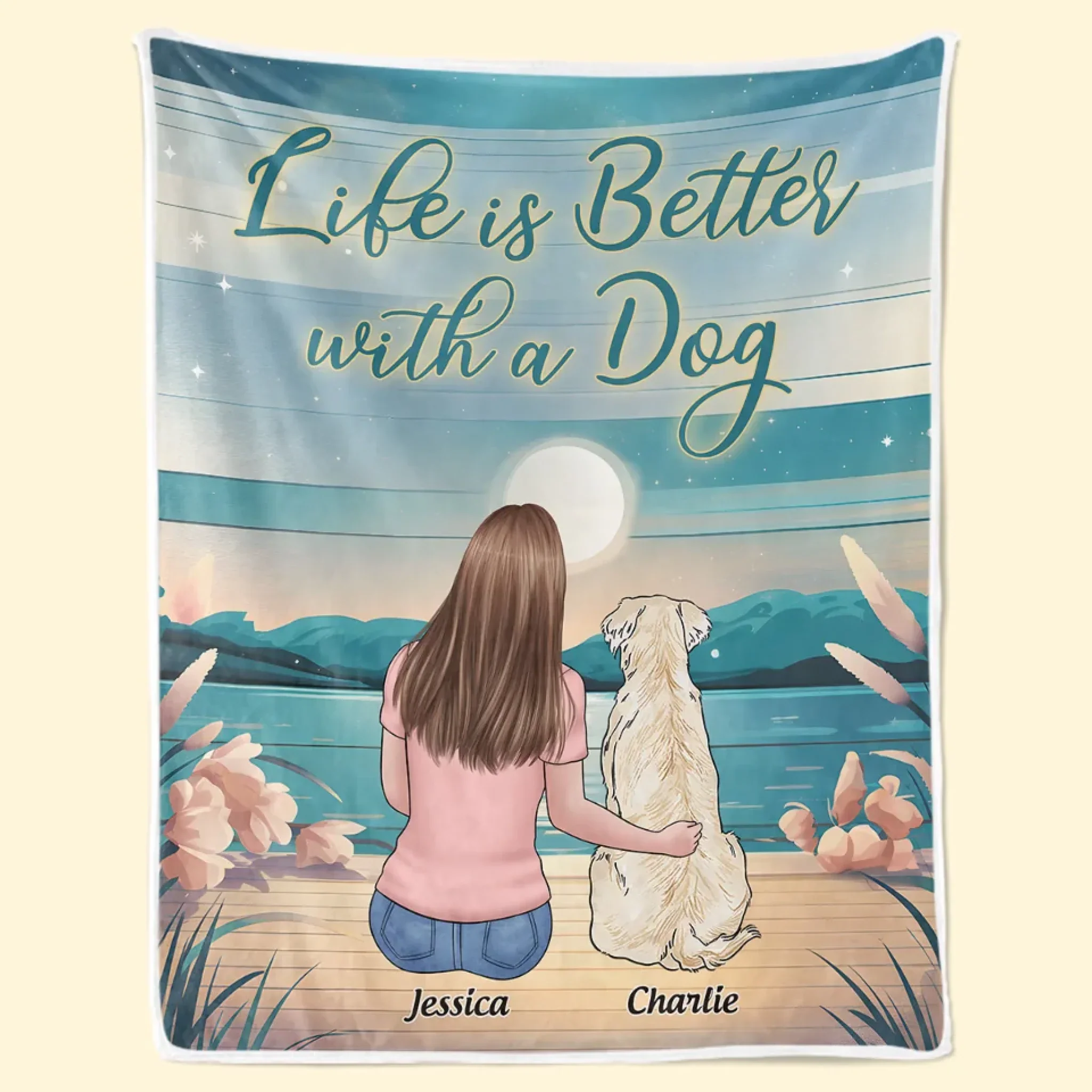 The Road To My Heart Is Paved With Paw Prints - Dog Personalized Custom Blanket - Gift For Pet Owners, Pet Lovers