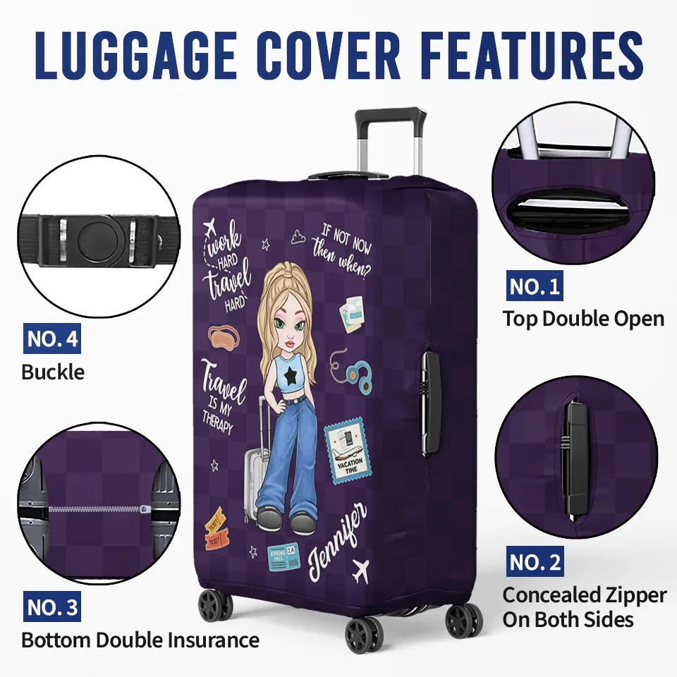 The Sky Is Calling And I Must Go - Travel Personalized Custom Luggage Cover - Summer Vacation Gift, Gift For Adventure Travel Lovers - Image 5