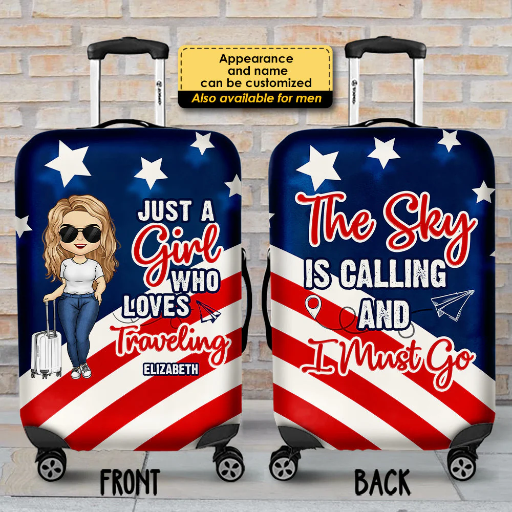 The Sky Is Calling, I Must Go - Personalized Luggage Cover - Image 3