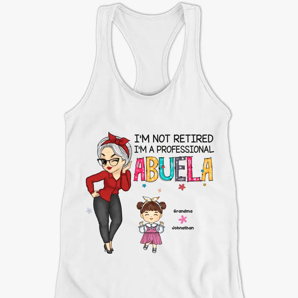 The True Power Behind The Power - Family Personalized Custom Racer Back Tank Top - Gift For Mom, Grandma - Image 2